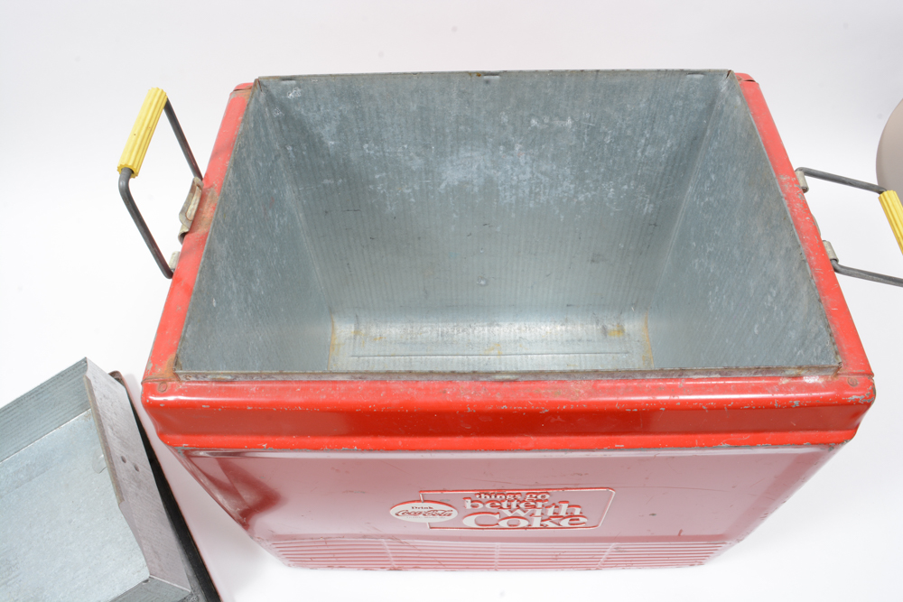 Vintage Metal Coolers Including Coca-Cola