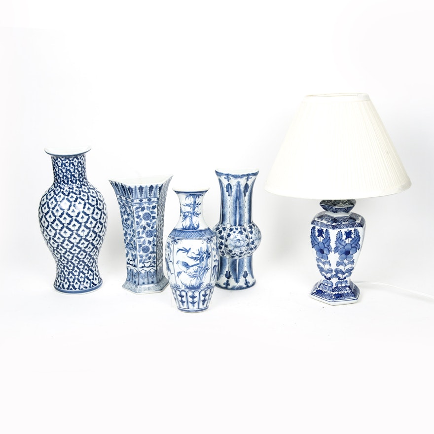 Collection of Blue and White Home Decor