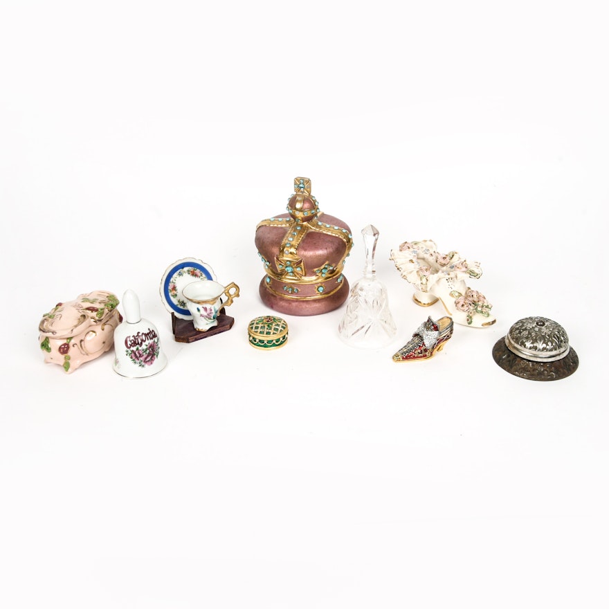 Collection of Home Decor including Trinket Boxes and Figurines