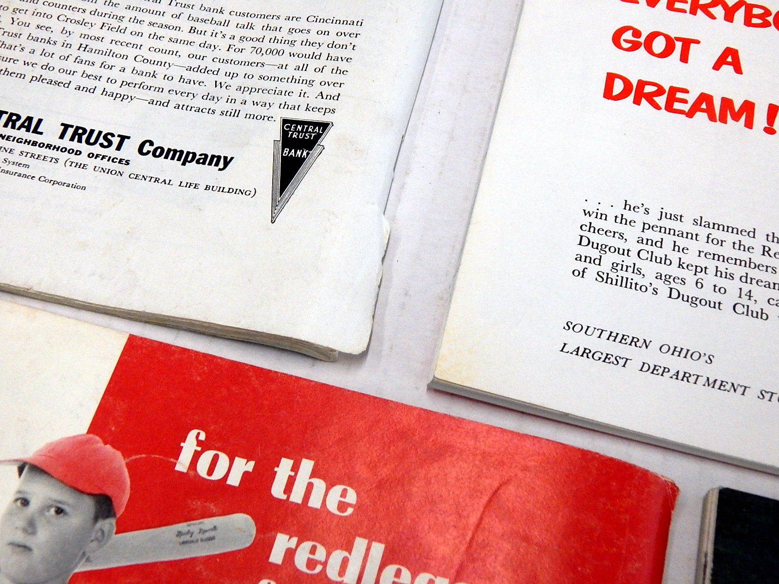 Five Vintage Cincinnati Reds Programs from 1958 to 1968