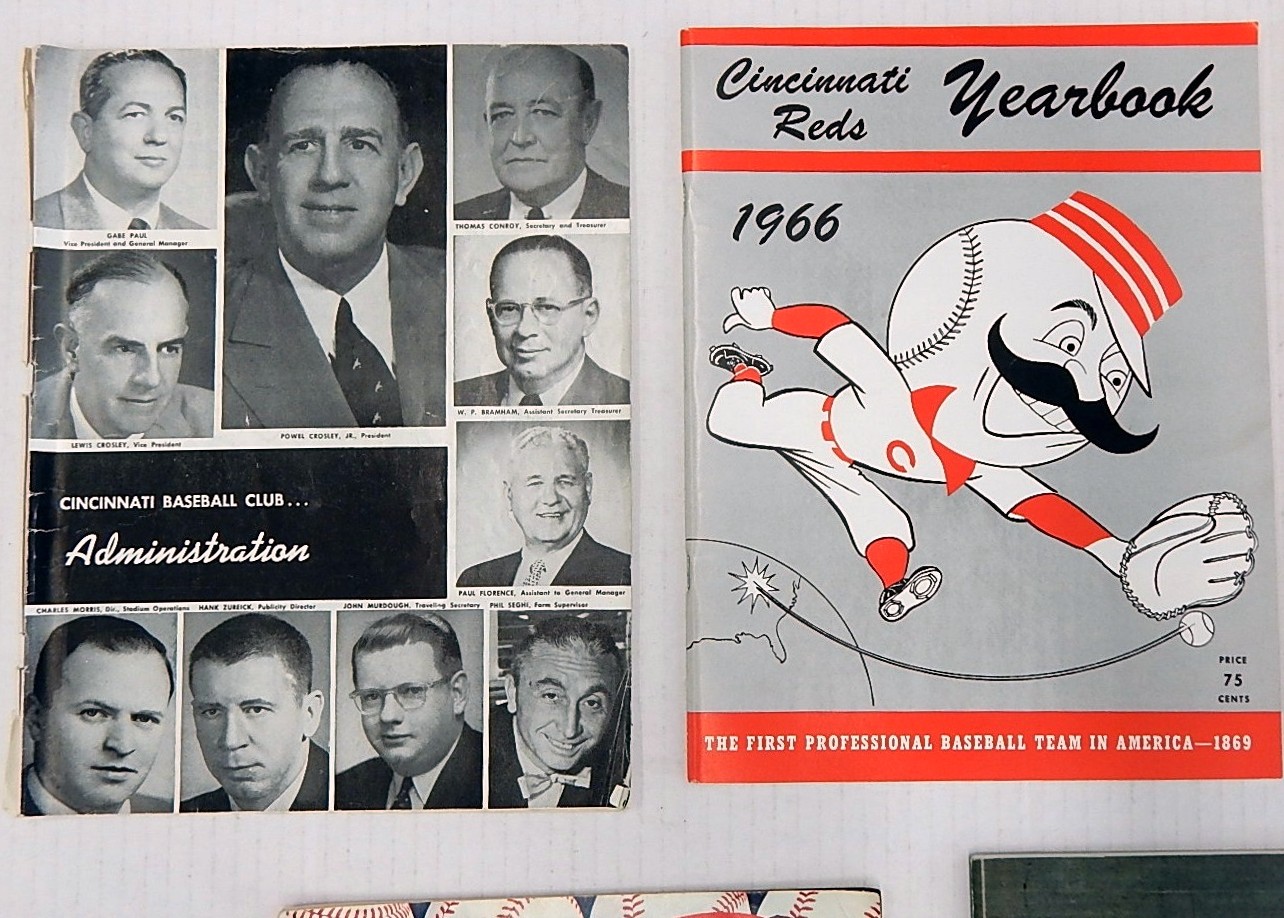 Five Vintage Cincinnati Reds Programs from 1958 to 1968