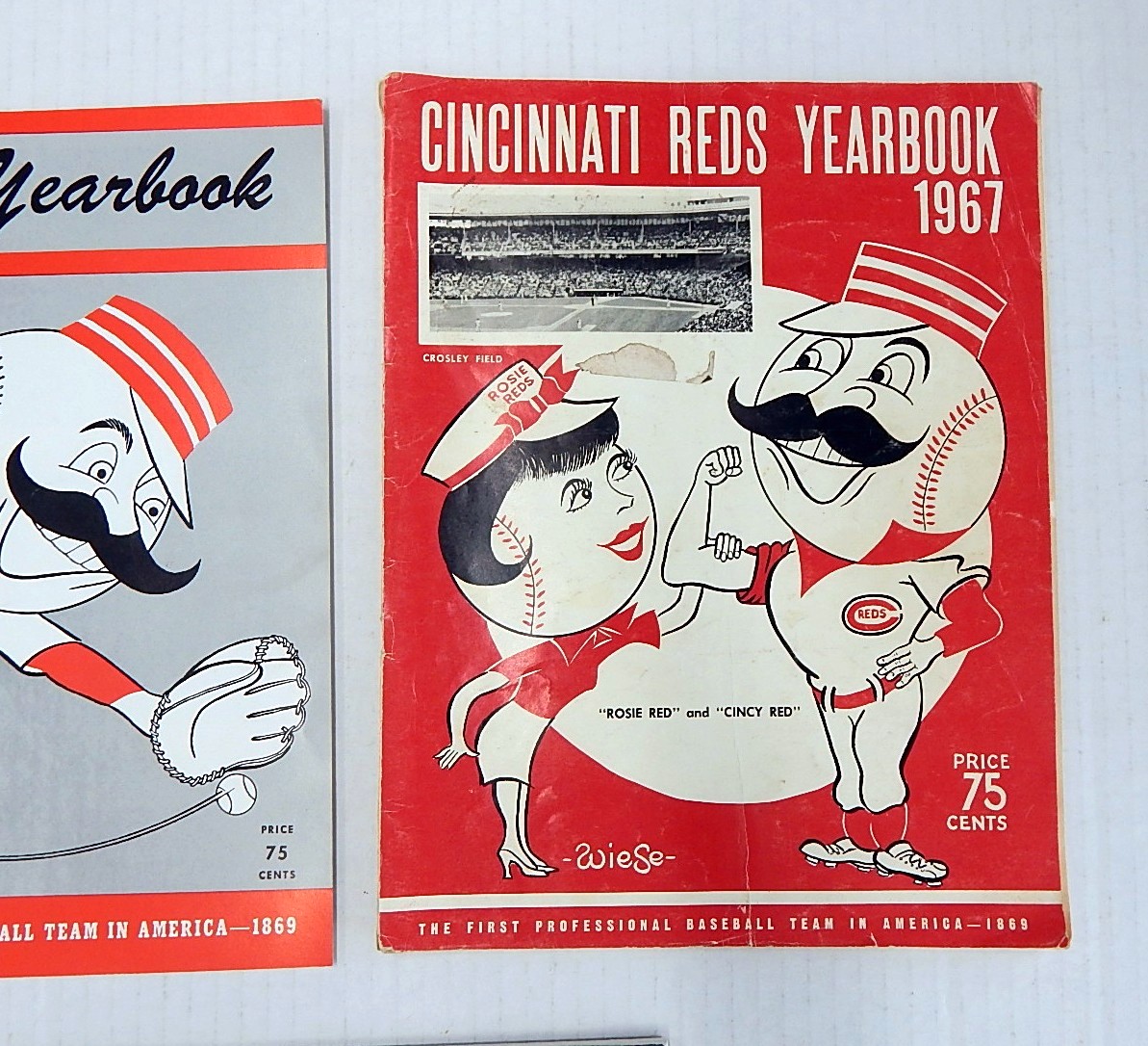 Five Vintage Cincinnati Reds Programs from 1958 to 1968