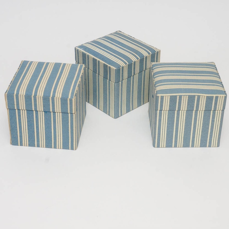 Collection of Striped Canvas Boxes