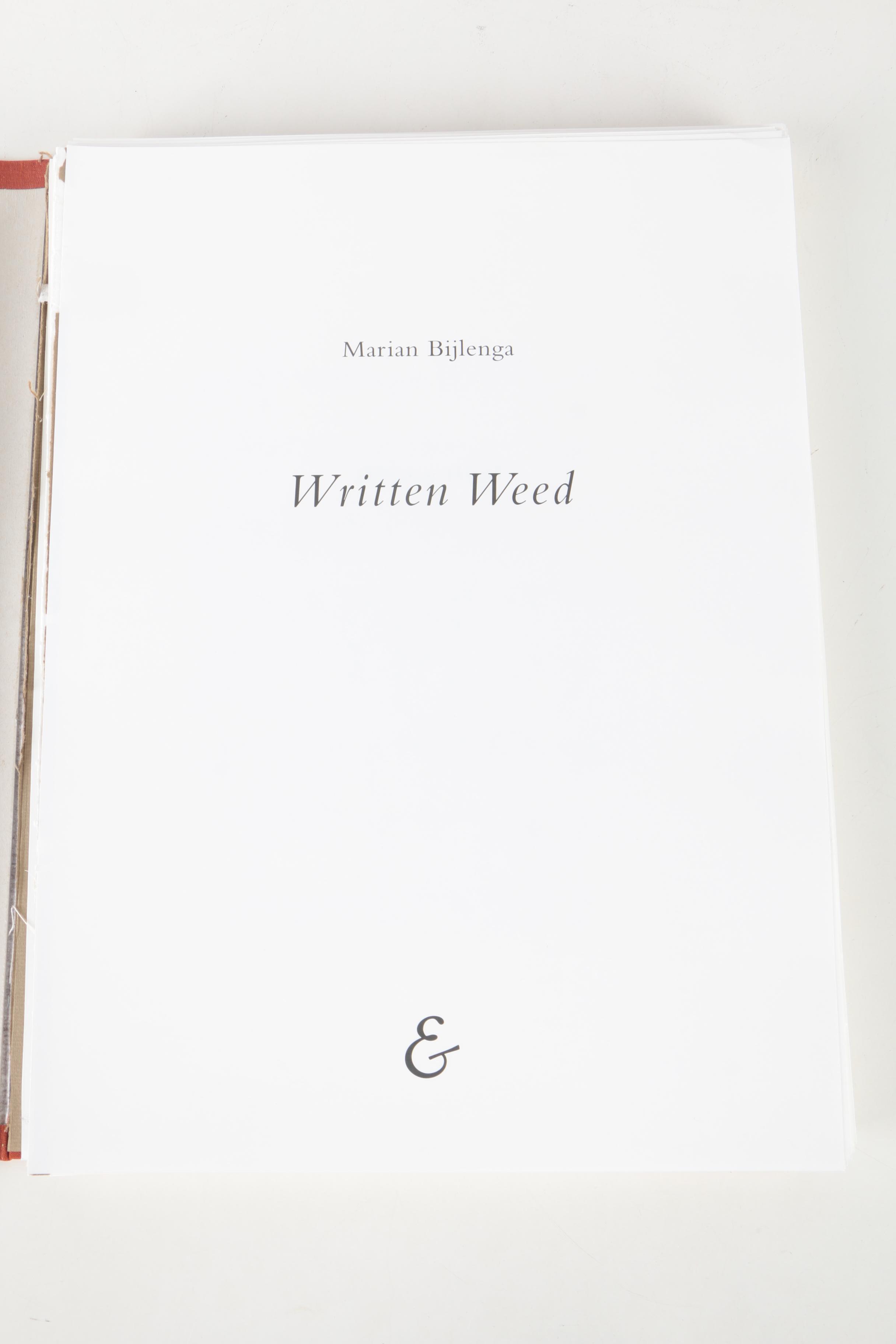 Marian Bijlenga Limited Edition Books "Written Weed", With Assortment of Printed Gallery Materials