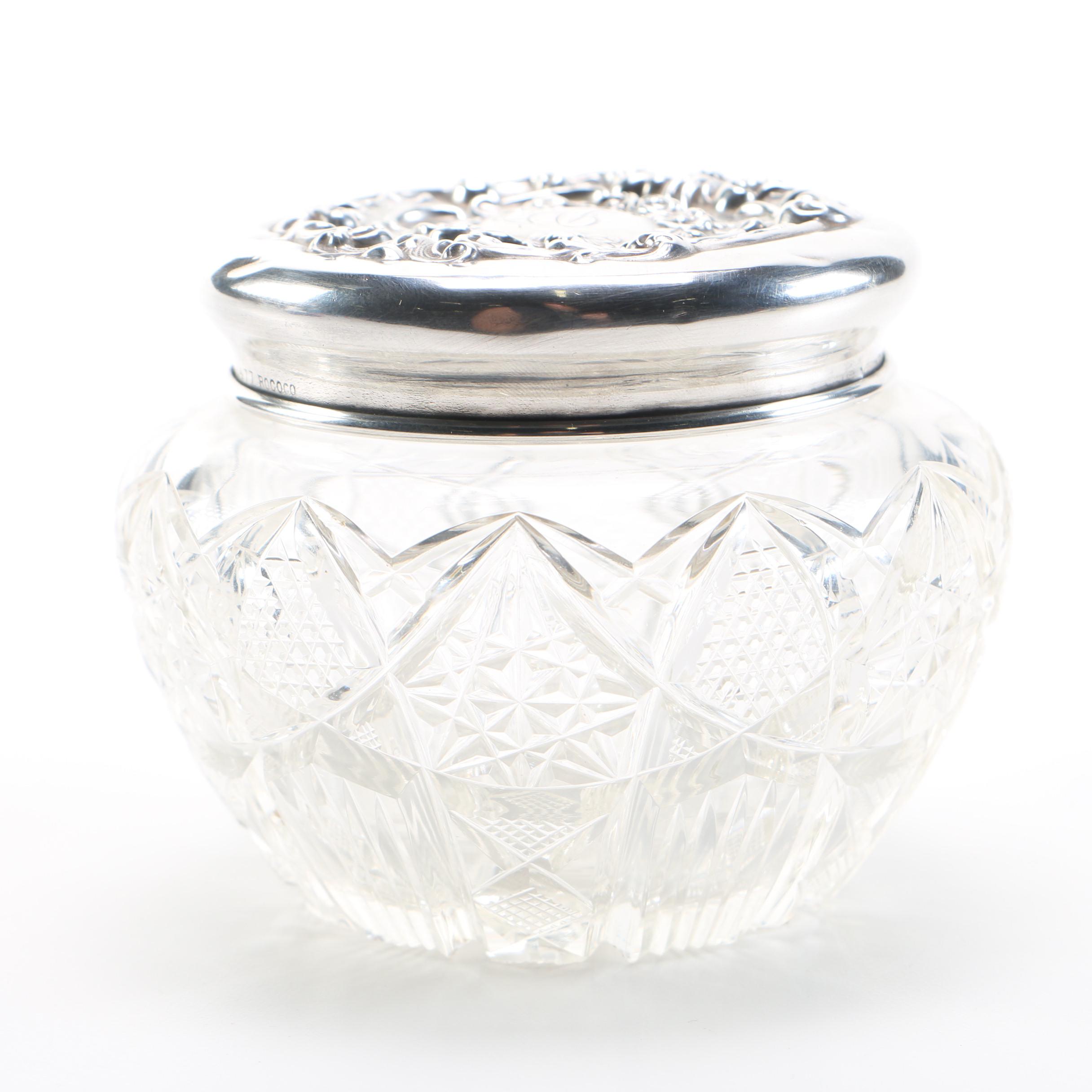 Mauser Manufacturing Co. "Rococo" Sterling Silver Lidded Jar