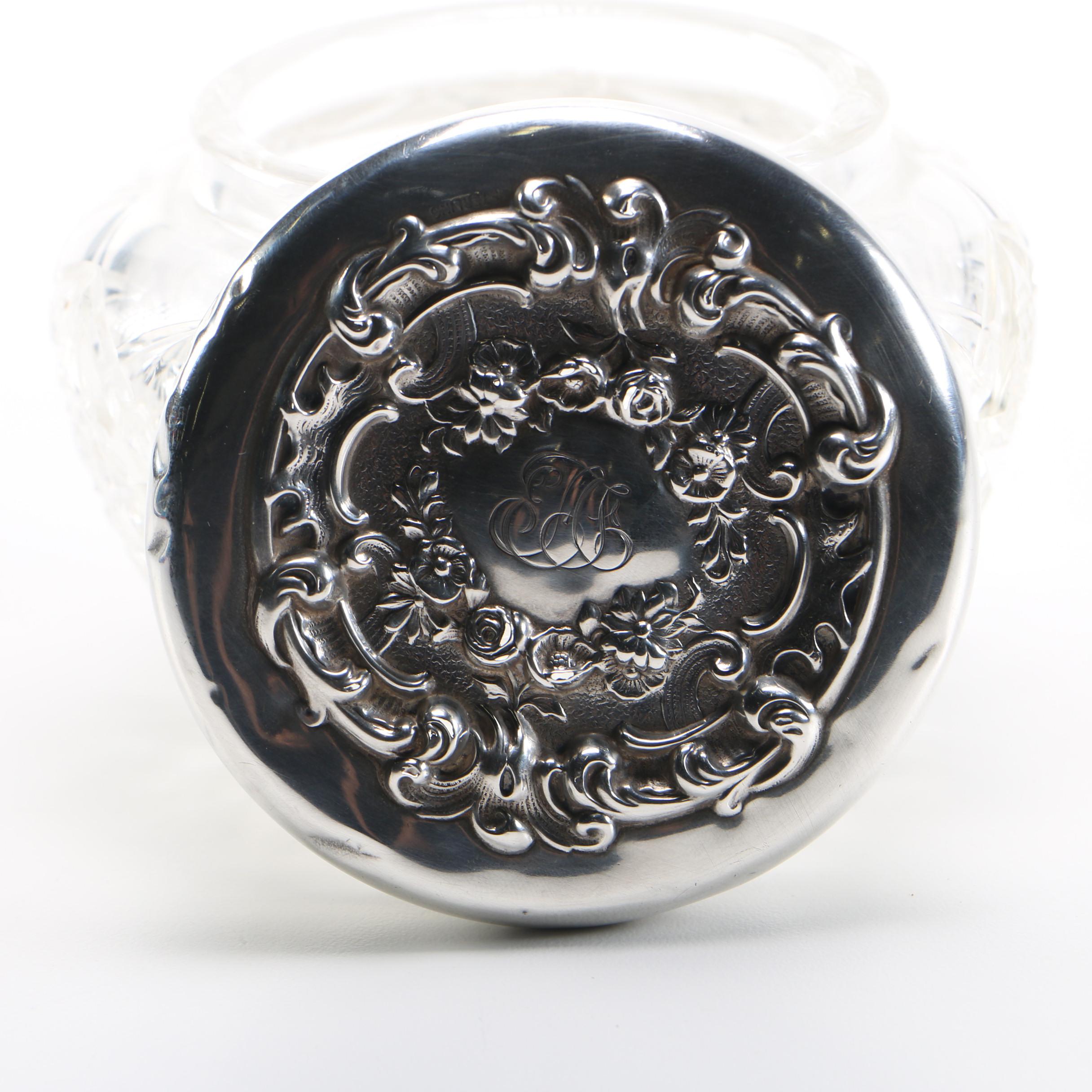 Mauser Manufacturing Co. "Rococo" Sterling Silver Lidded Jar