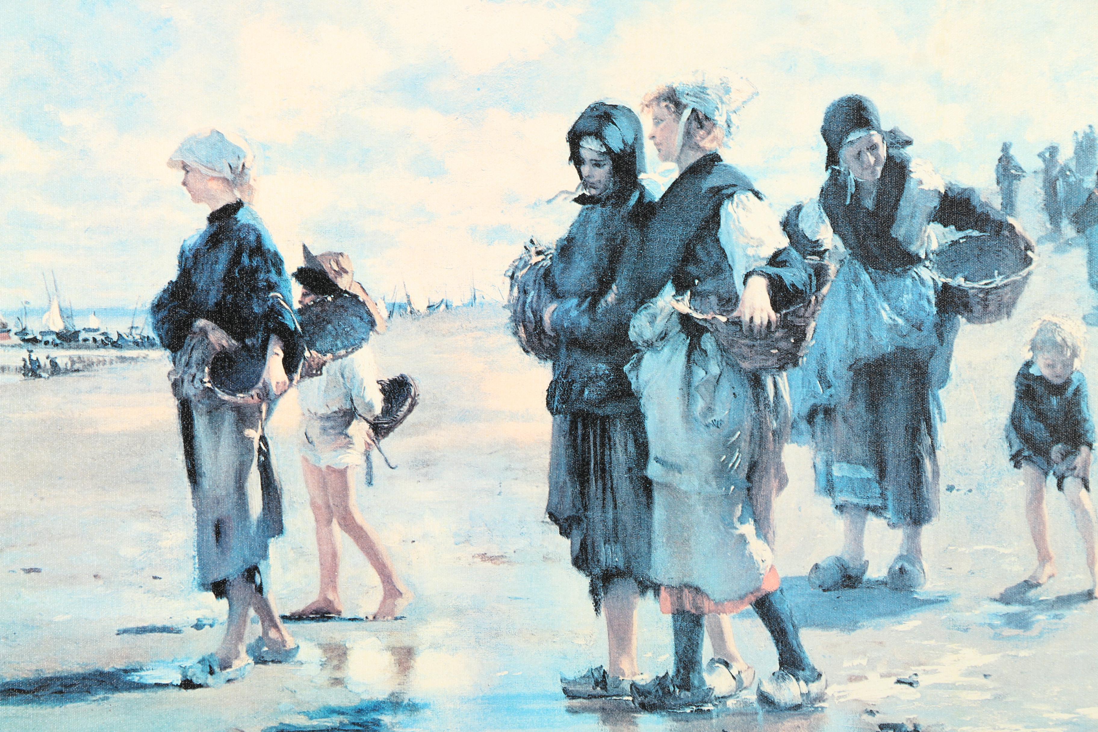 Offset Lithograph After John Singer Sargent "Oyster Gatherers of Cancale"