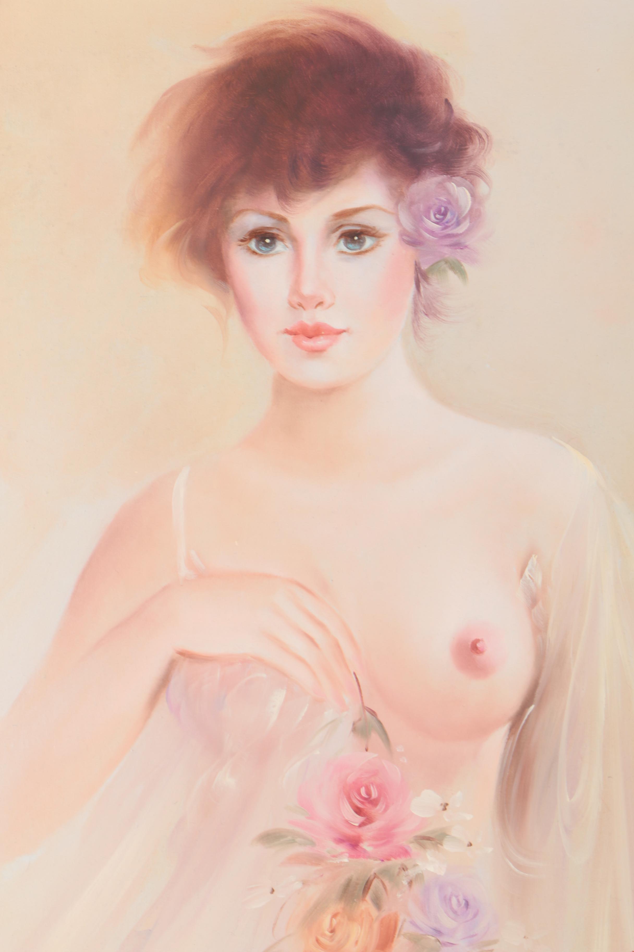 Oil Painting of a Sensuous Woman
