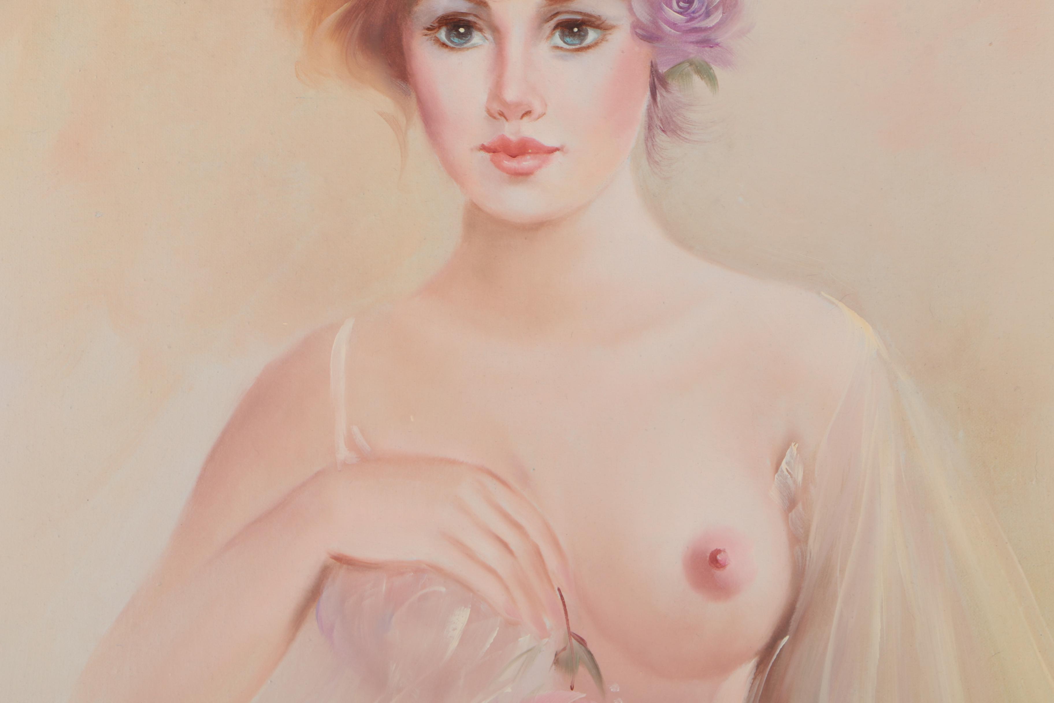 Oil Painting of a Sensuous Woman