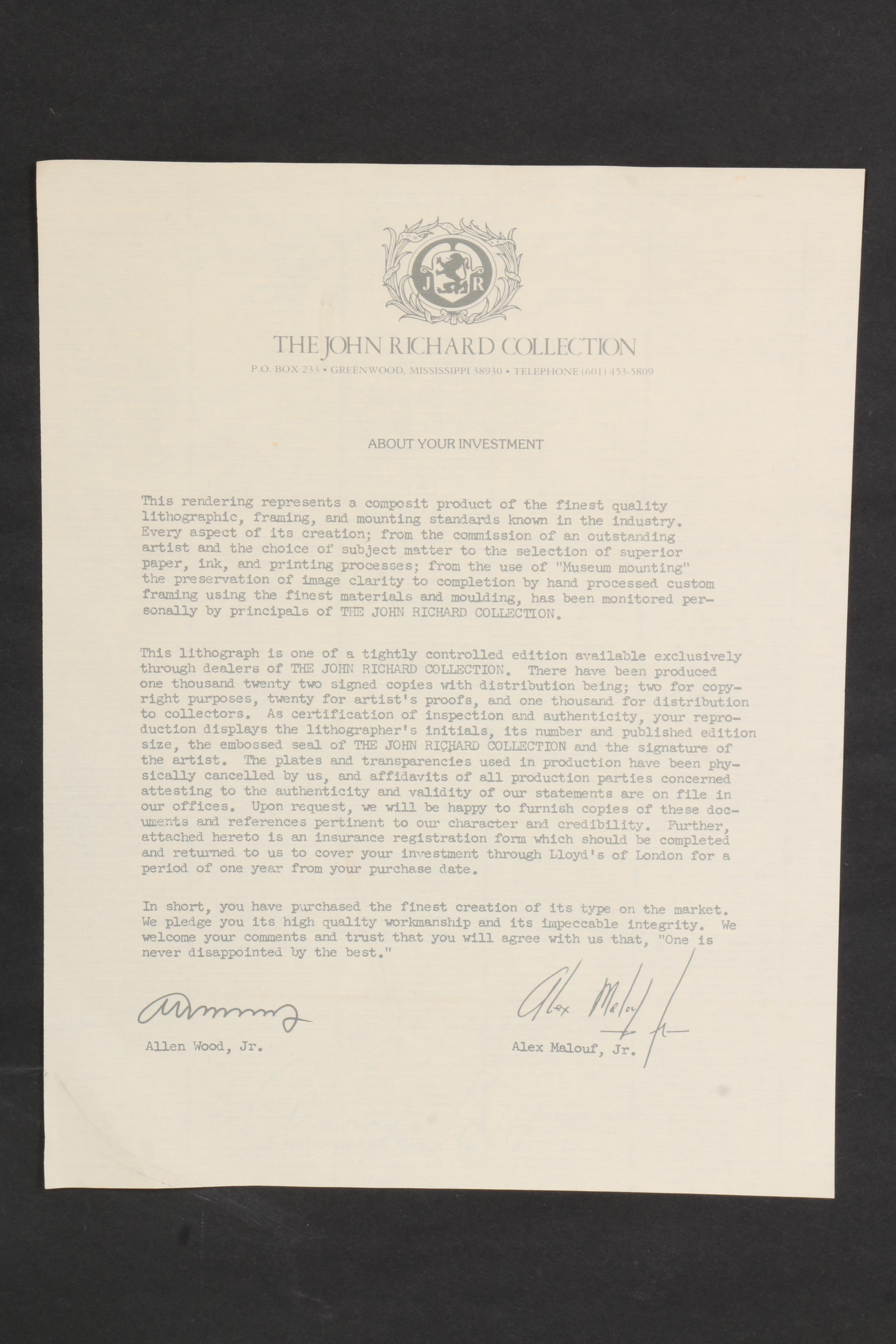 Cecilia Lin Limited Edition Offset Lithograph "Lady in Waiting"