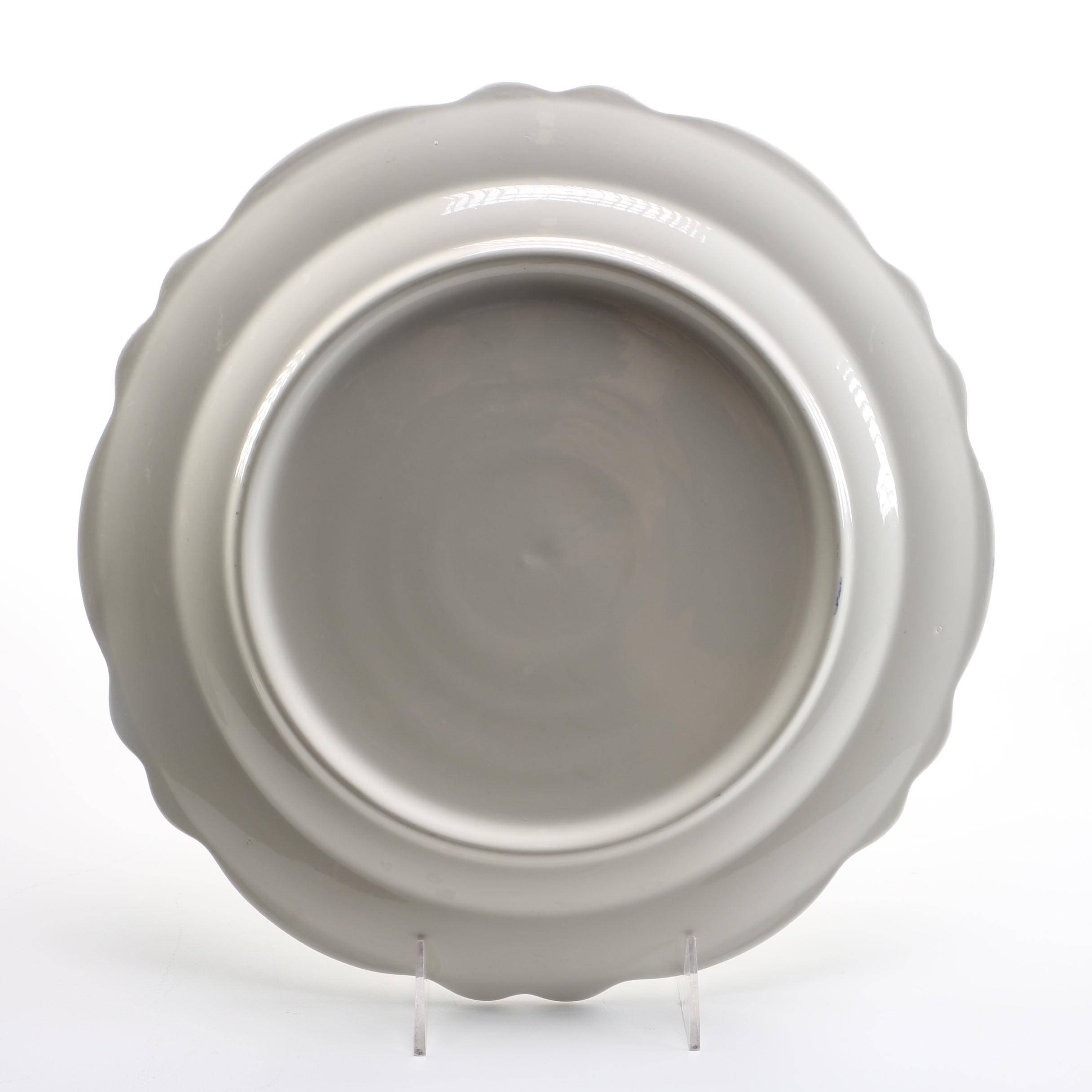 White and Blue Ceramic Bowl and Plates