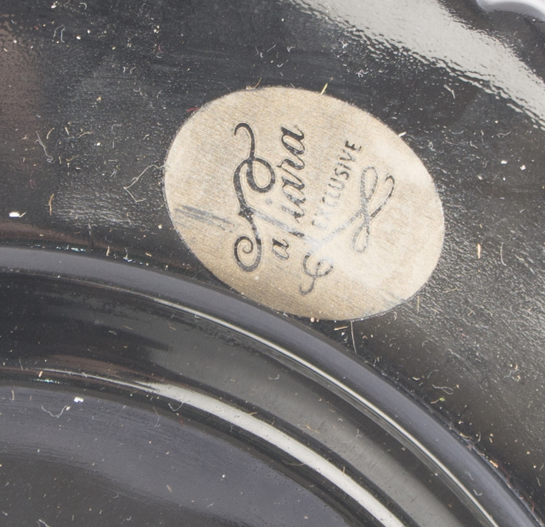 Tiara "Monarch" Black Glass Covered Butter Dish