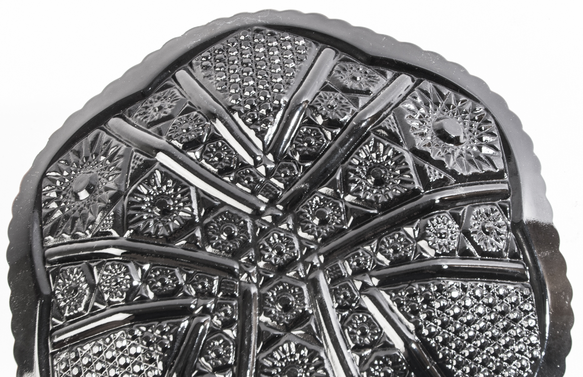 Tiara "Monarch" Black Glass Covered Butter Dish