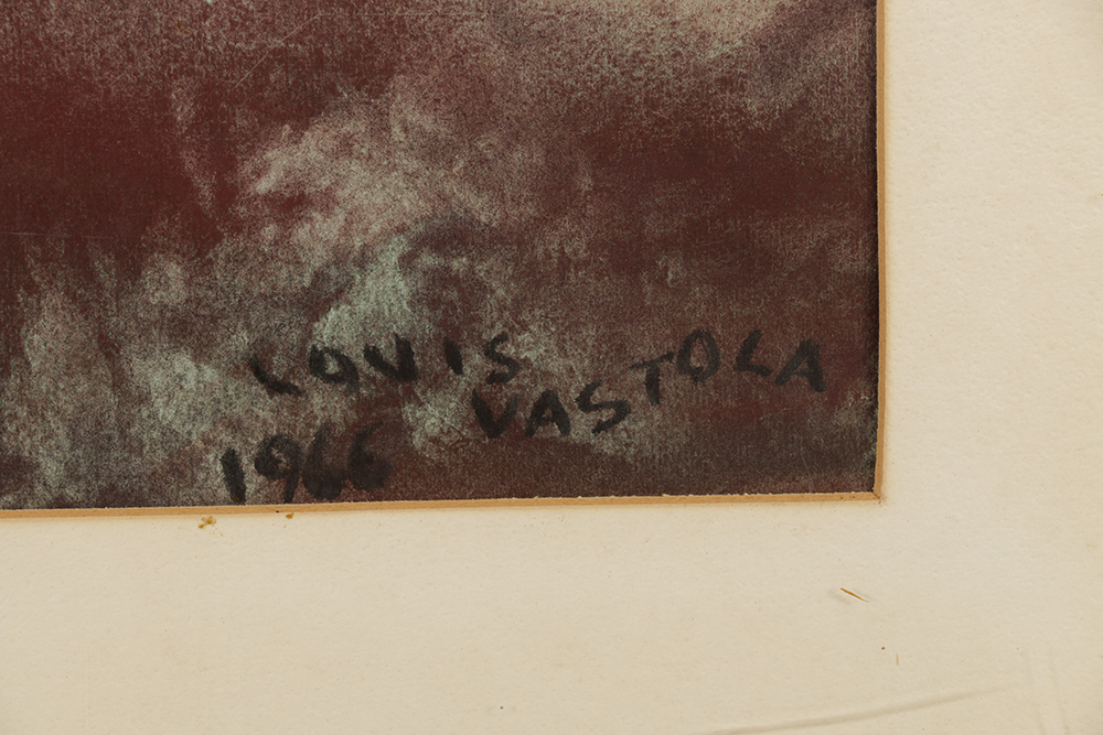 Louis Vastola Pastel Drawing on Paper Nautical Scene