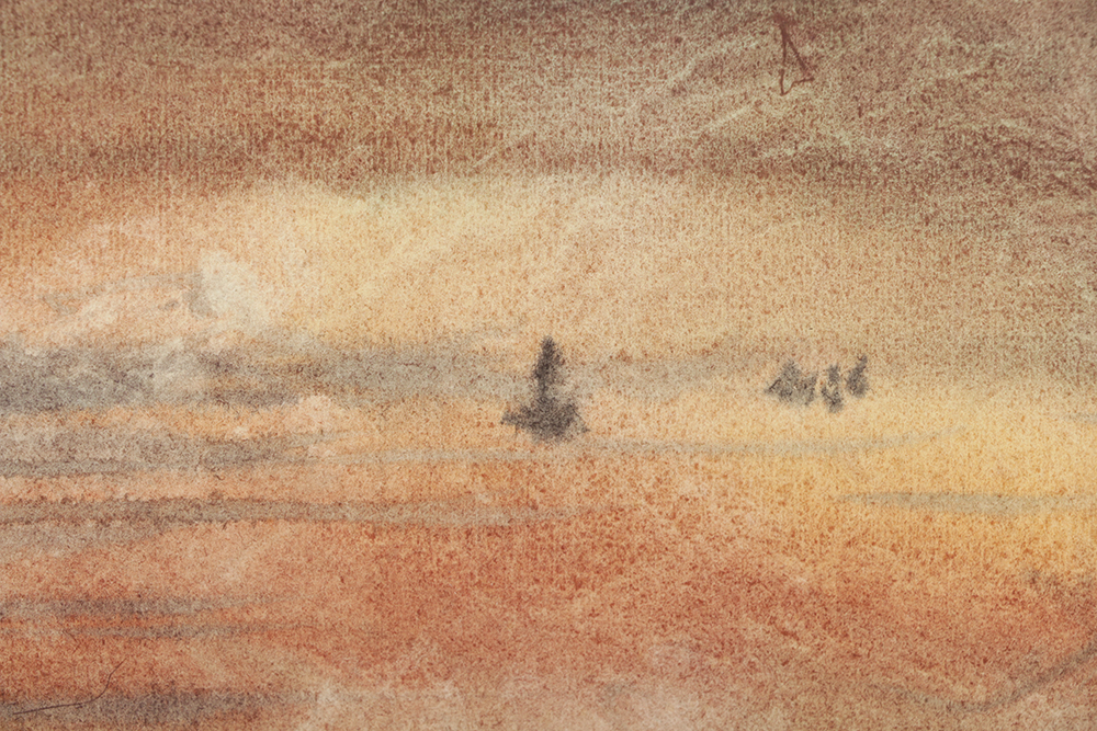 Louis Vastola Pastel Drawing on Paper Nautical Scene