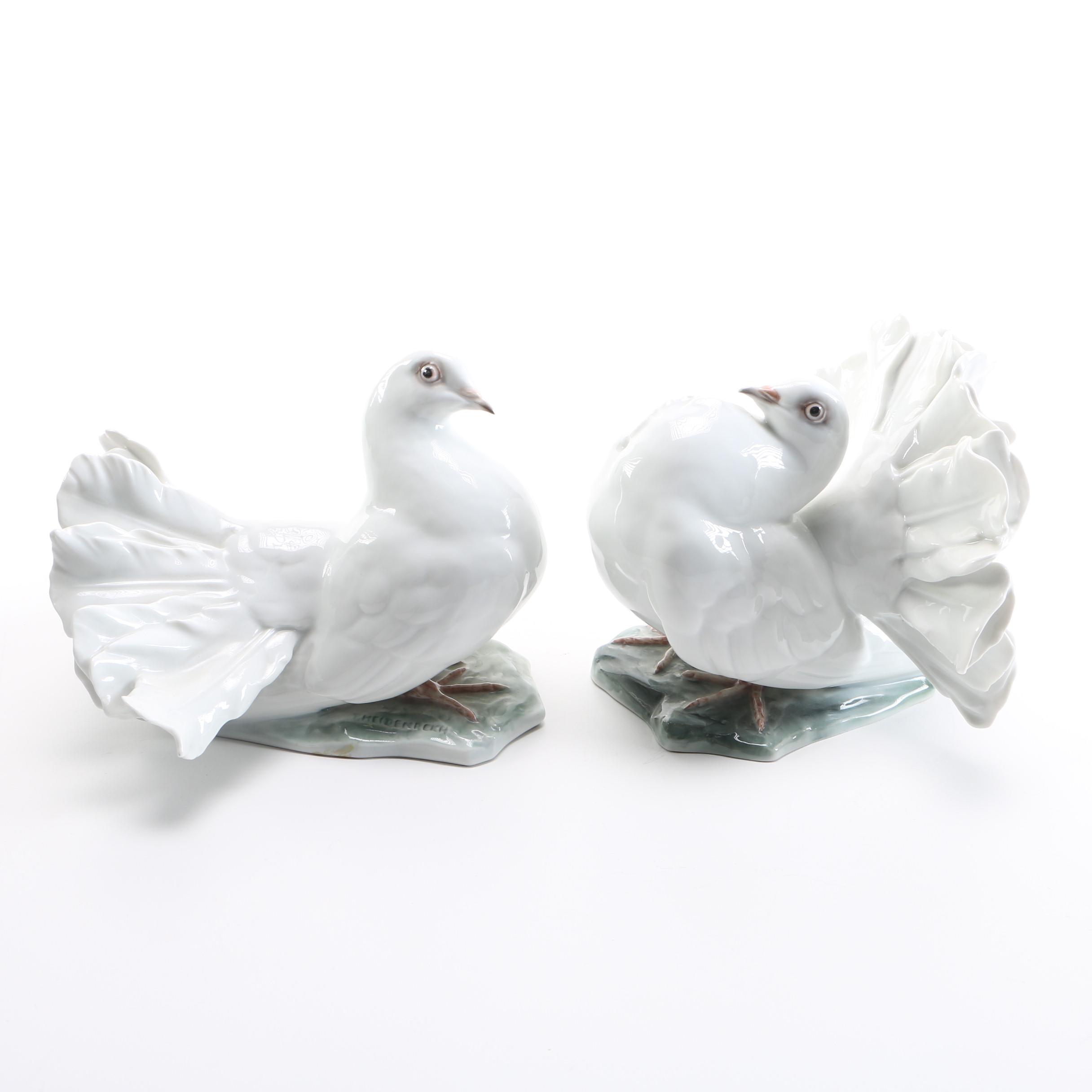 Two Rosenthal Fantail Dove Porcelain Figurines