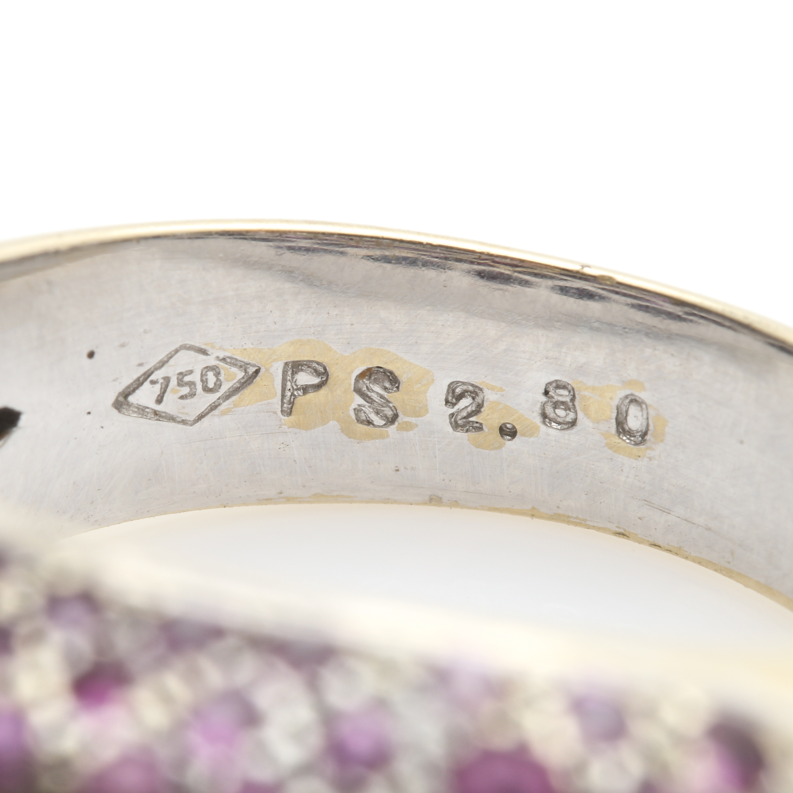 18K White Gold 1.55 CT Tourmaline and Sapphire Dome Ring