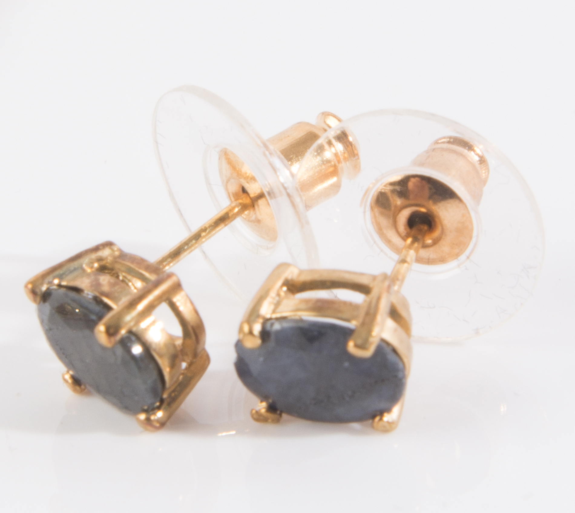 Gold Electroplate Sapphire and Simulated Stone Demi Parure