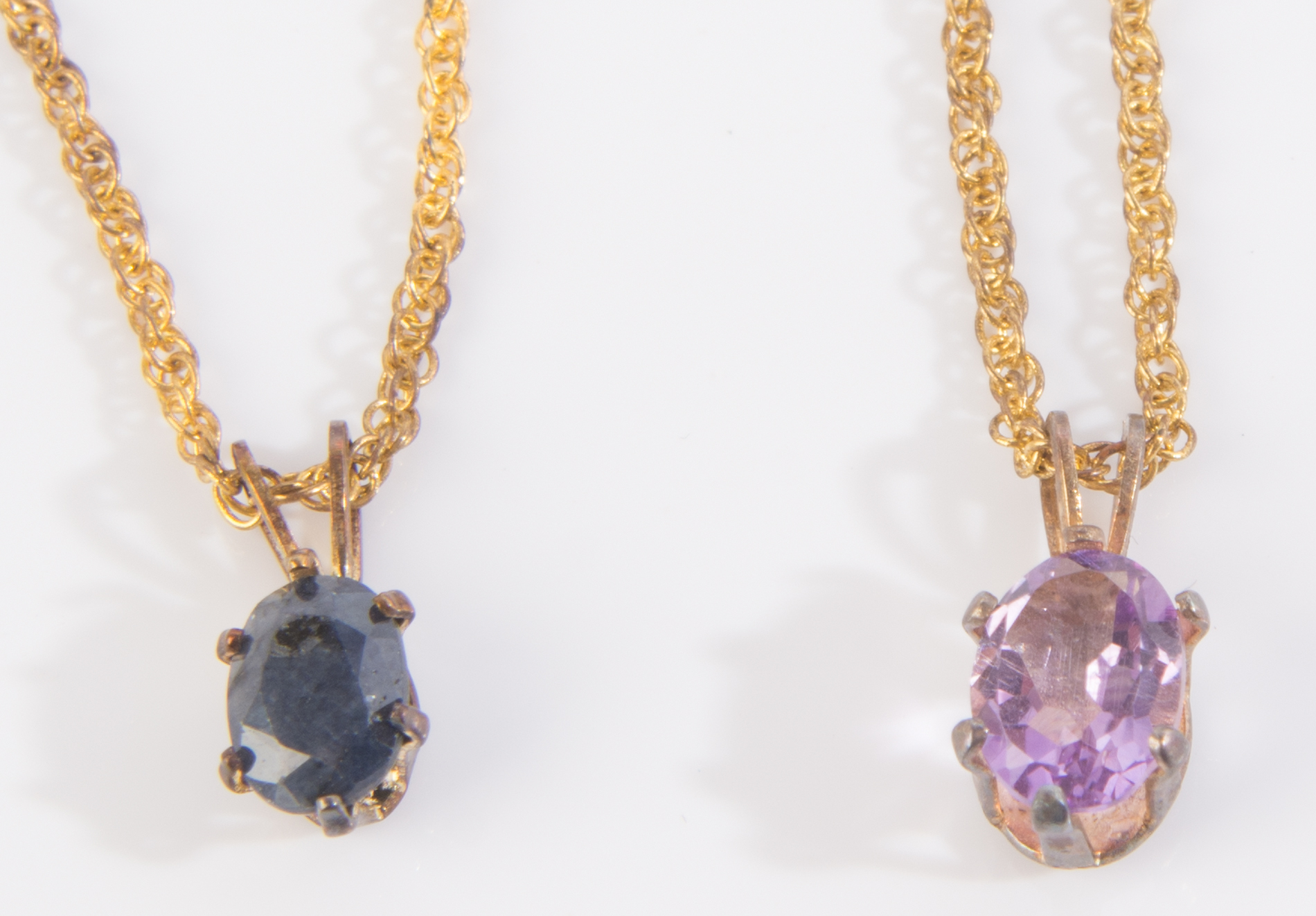 Gold Filled Sapphire and Amethyst Demi Parure Sets