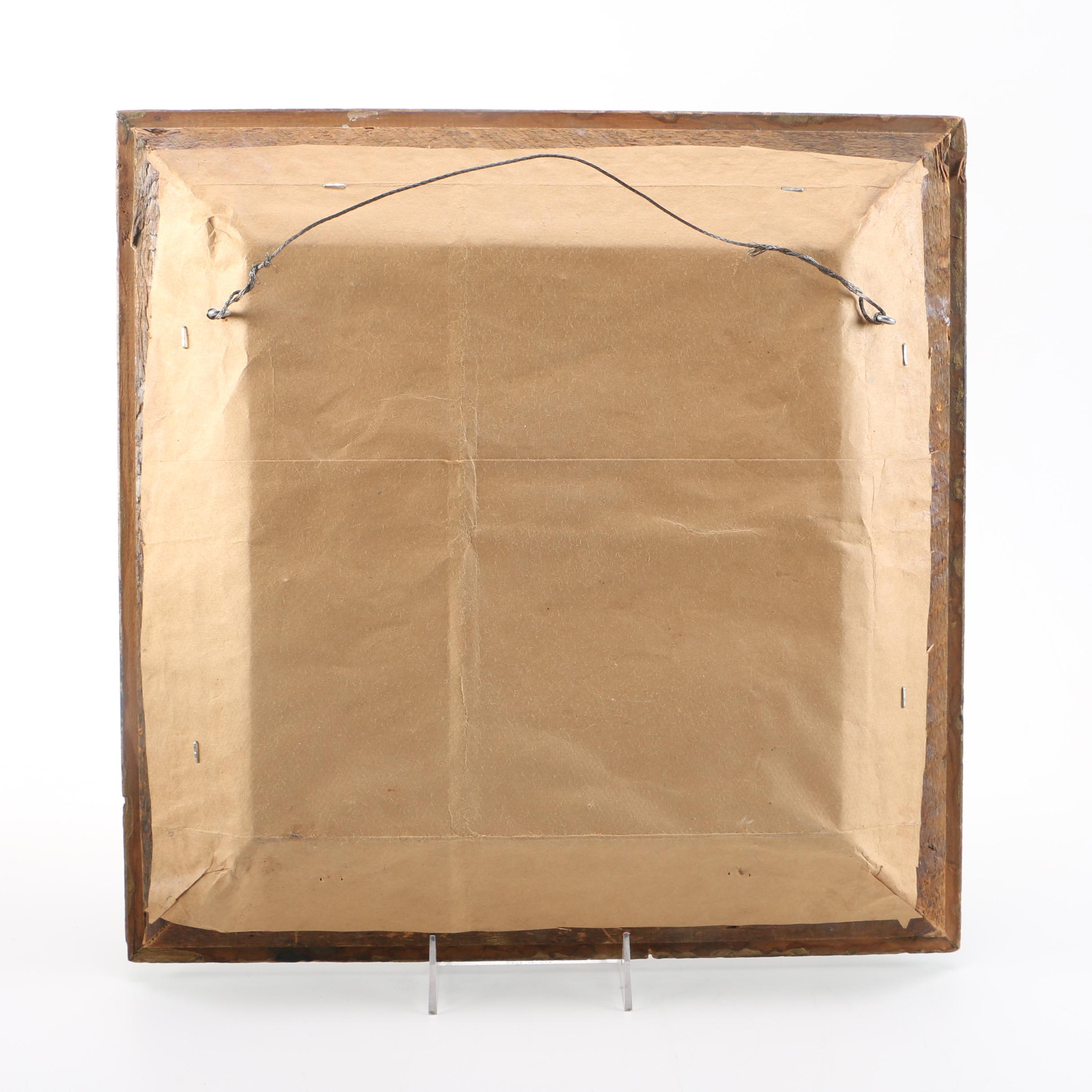 Black and Brass Wooden Wall Mirror