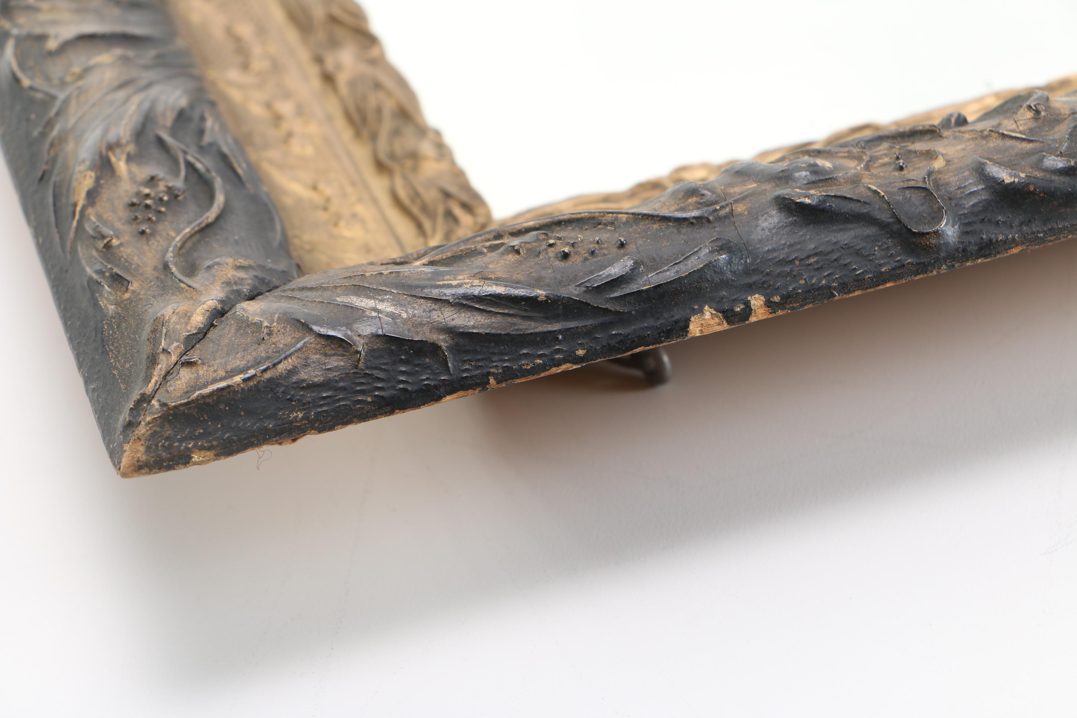 Black and Brass Wooden Wall Mirror