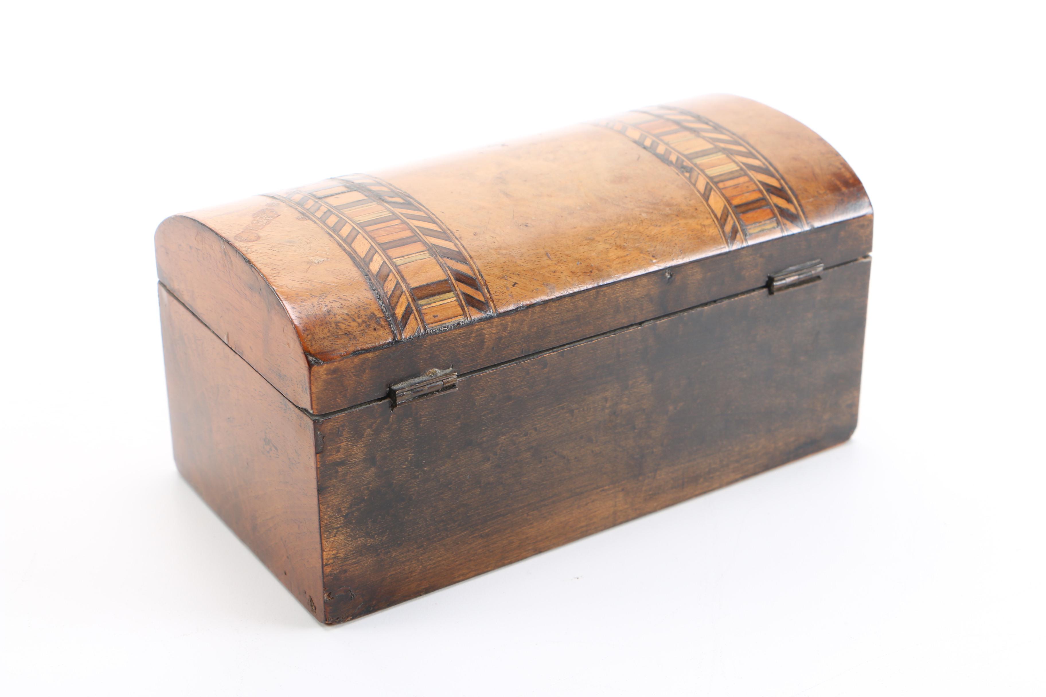 Antique English Tunbridge Ware Tea Caddy