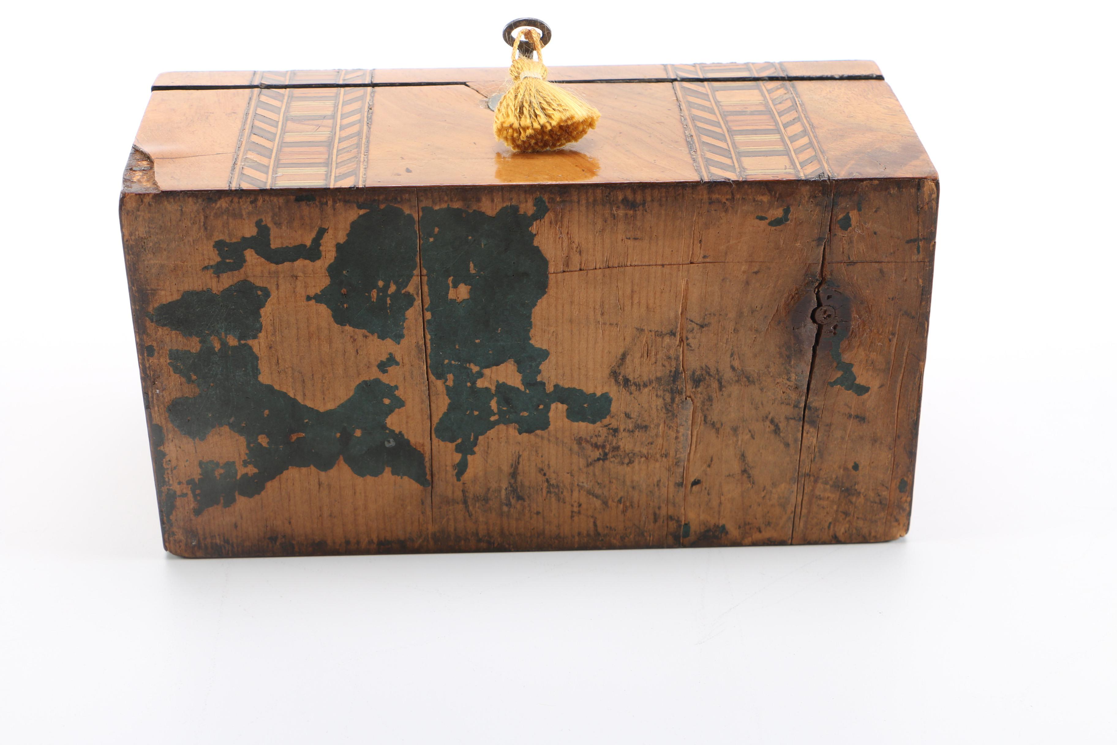 Antique English Tunbridge Ware Tea Caddy