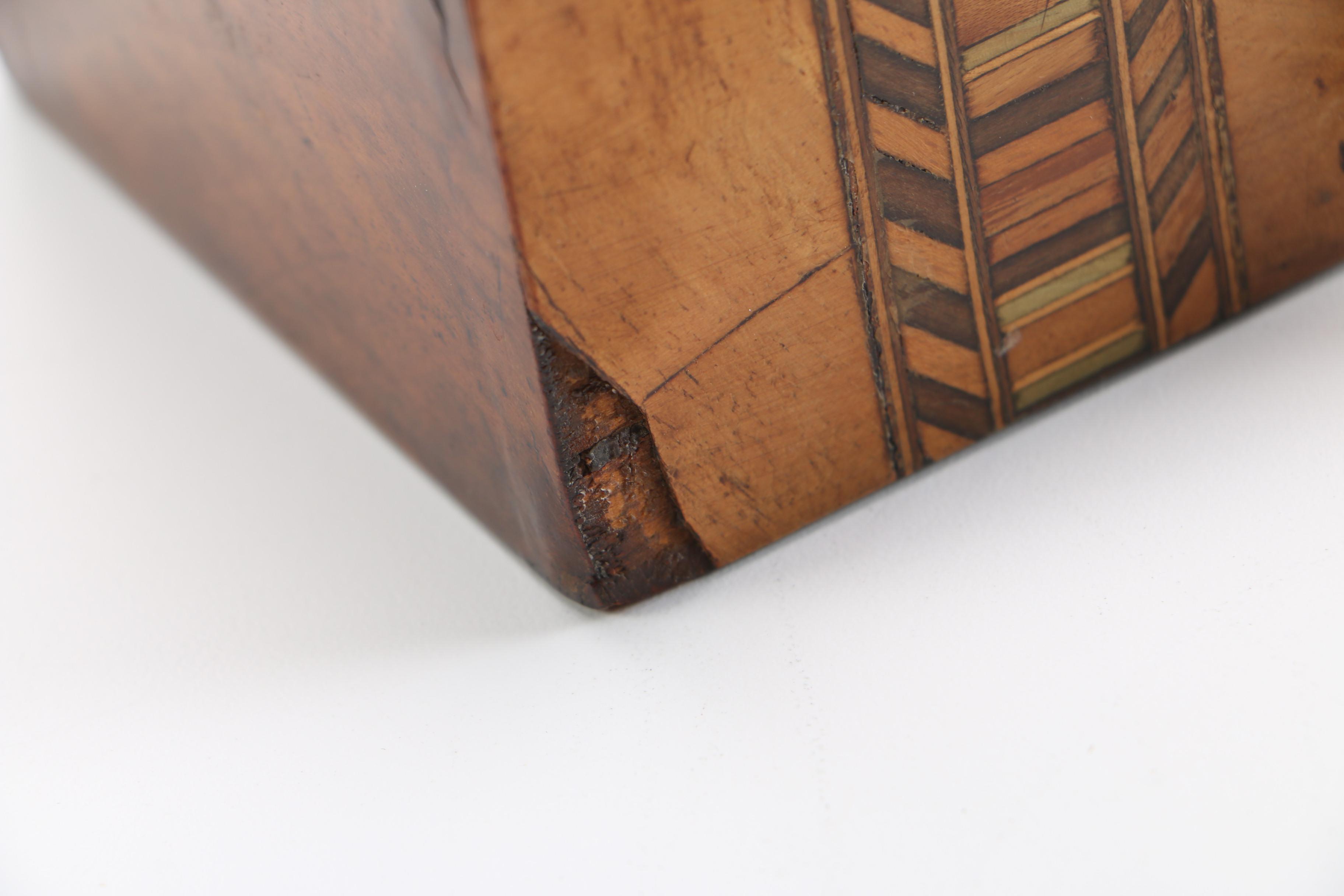 Antique English Tunbridge Ware Tea Caddy