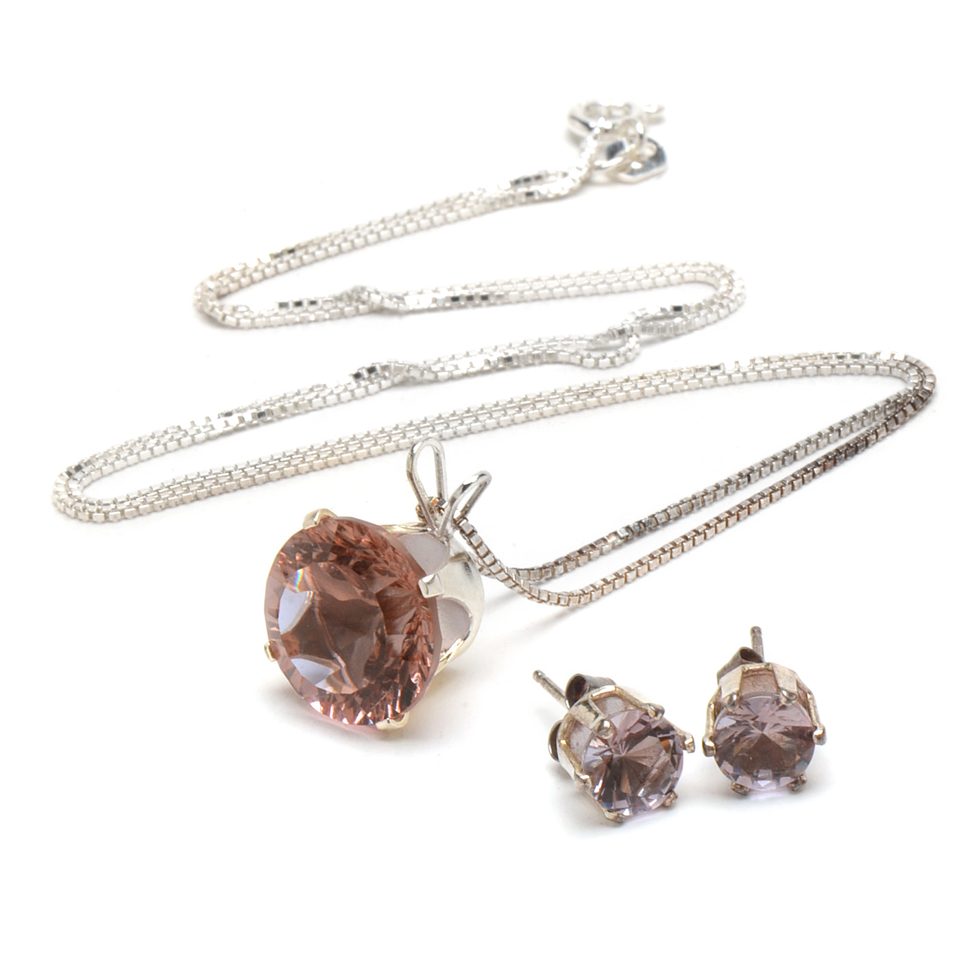 Sterling Zandrite Necklace and Earring Set