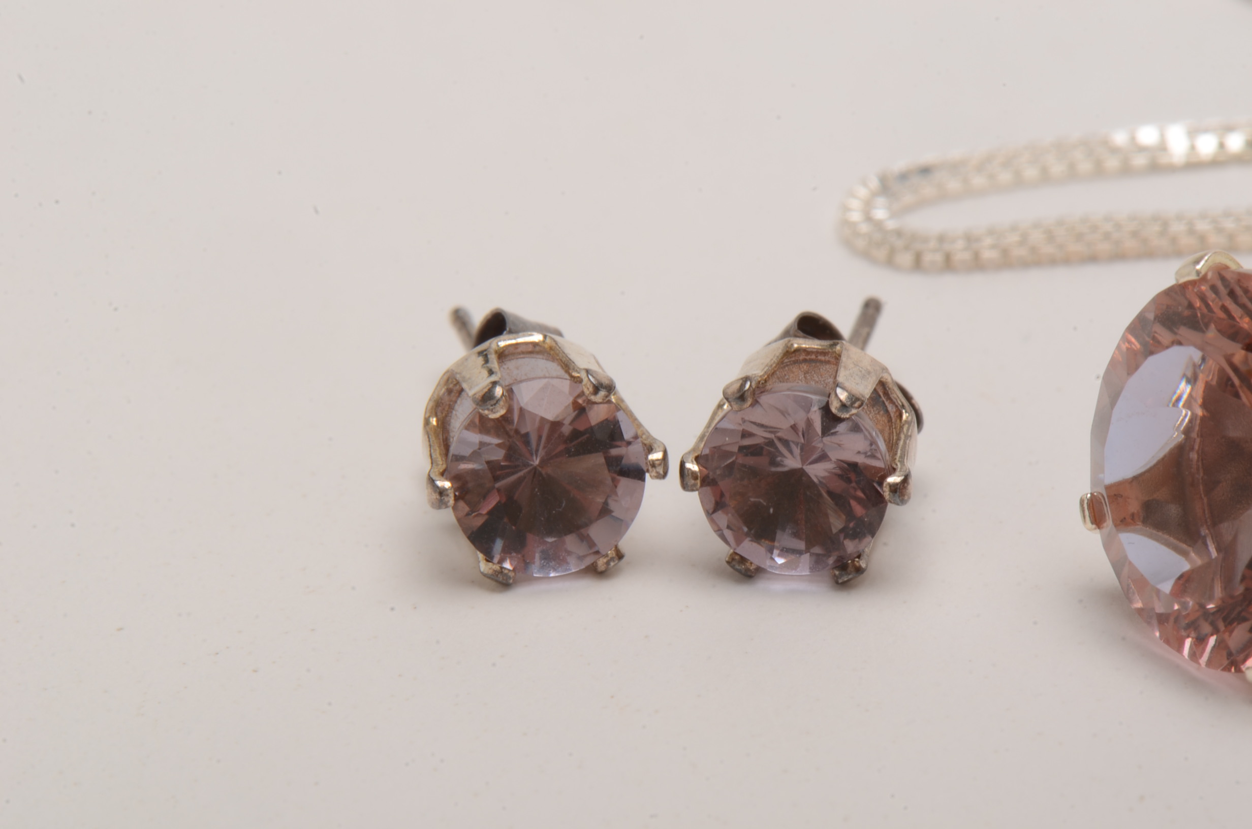 Sterling Zandrite Necklace and Earring Set