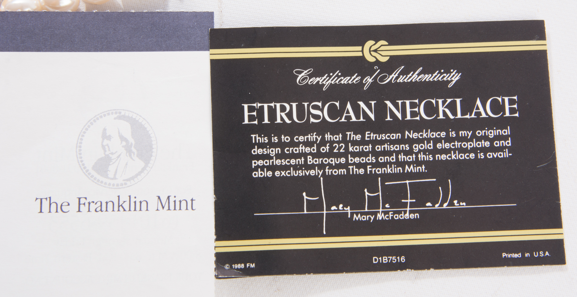 Etruscan Necklace and Bracelet by The Franklin Mint