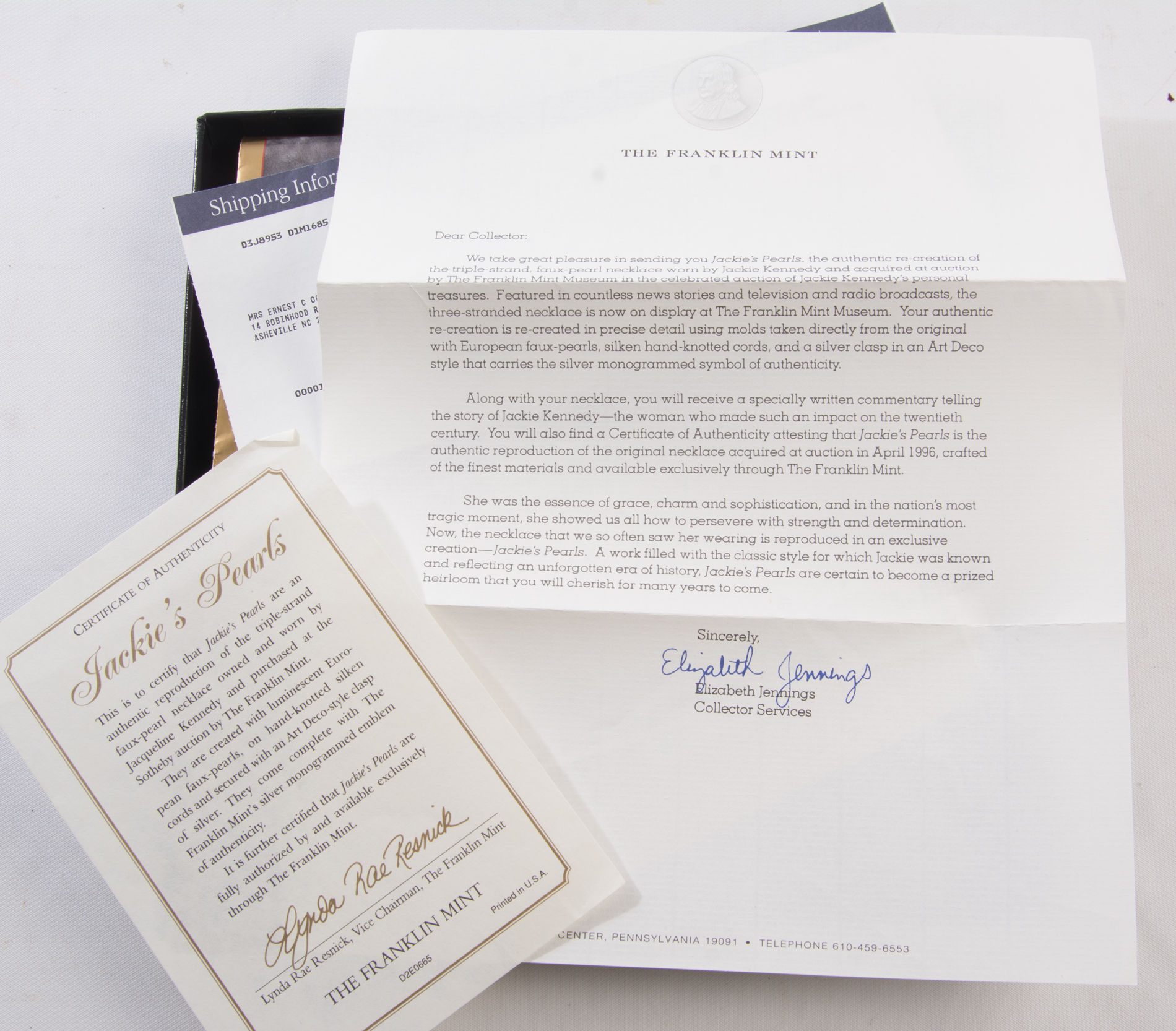 The Franklin Mint "Jackie's Pearls" Reproduction