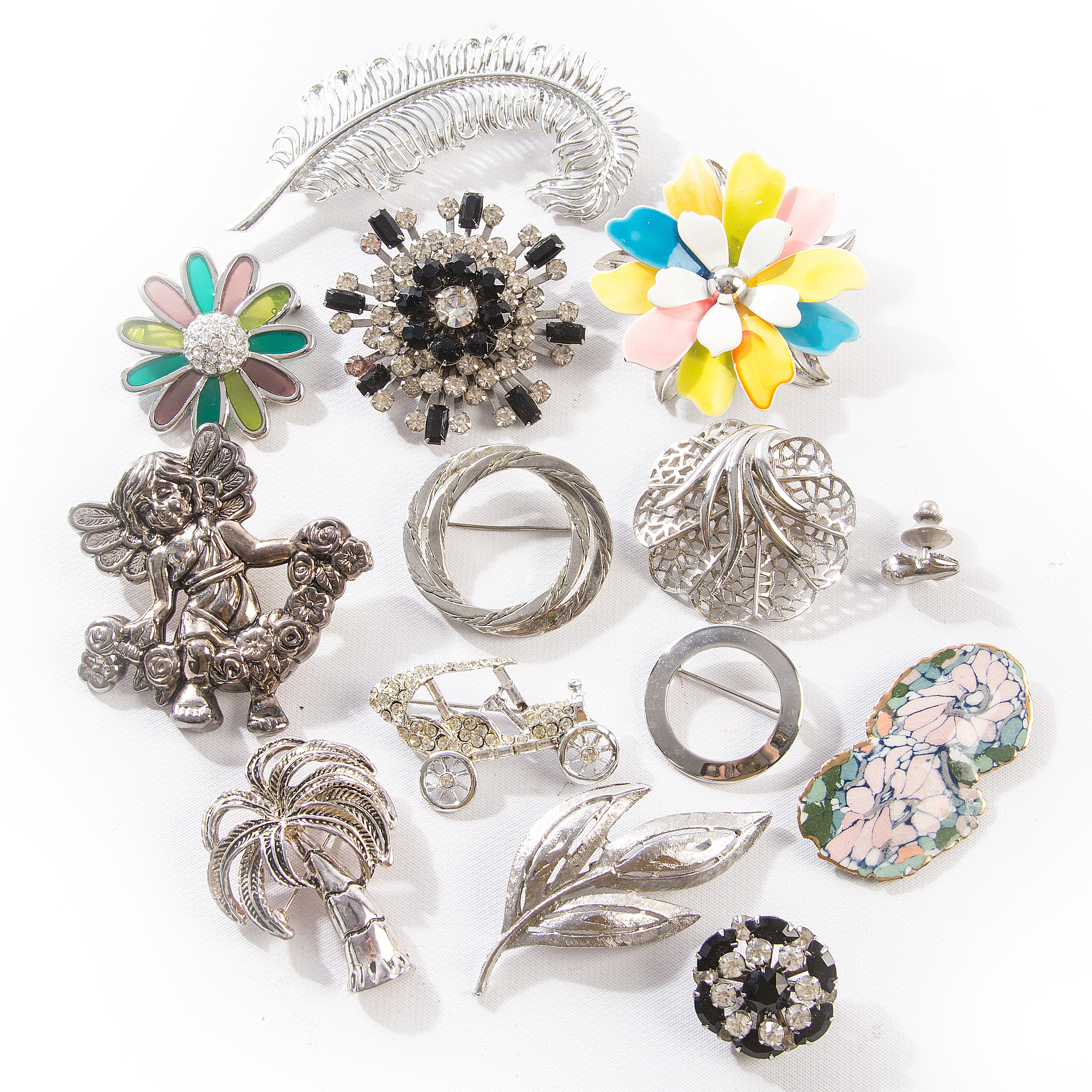 Silver Tone Brooches