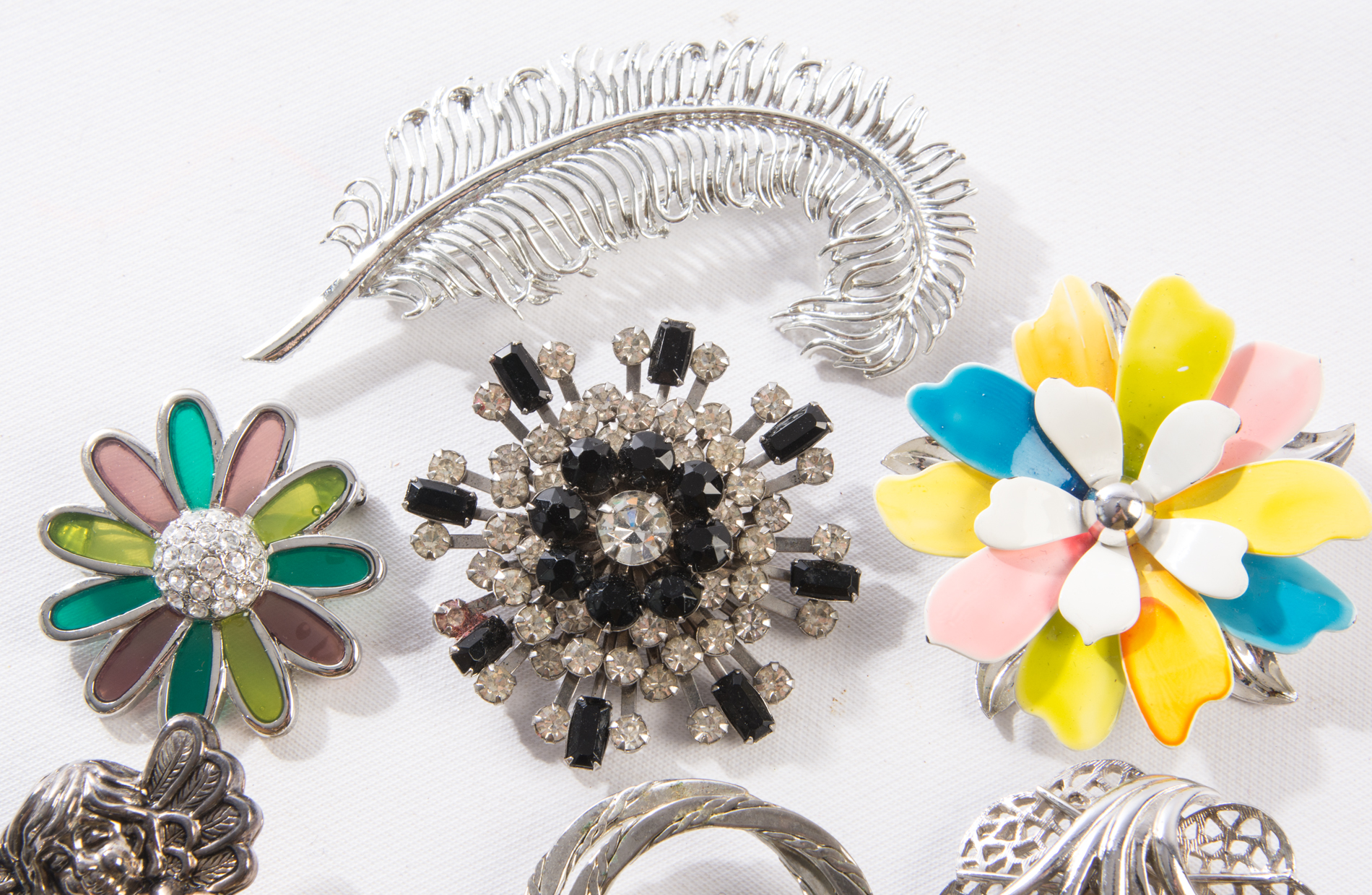 Silver Tone Brooches