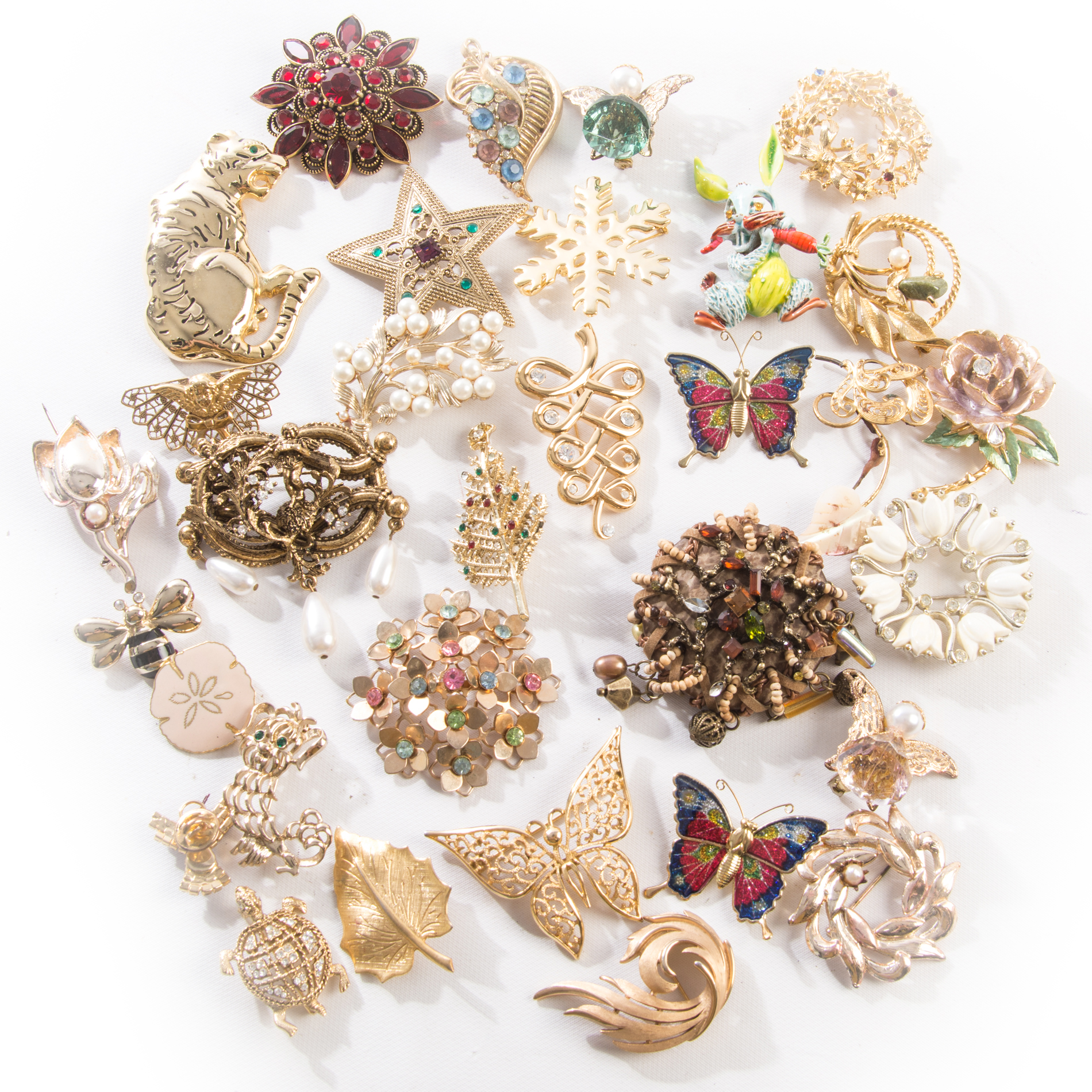 Gold Tone Brooches