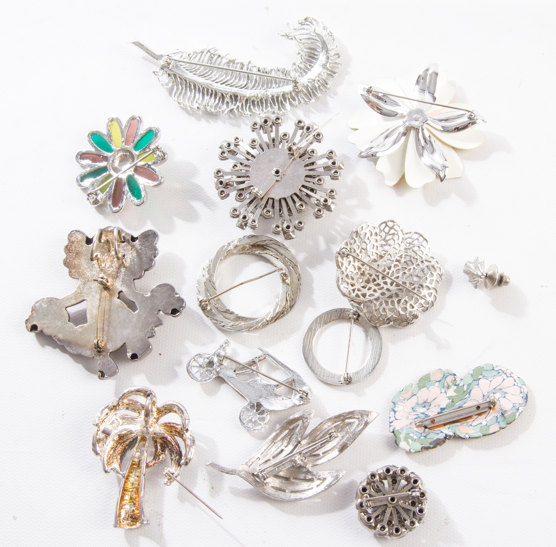 Silver Tone Brooches