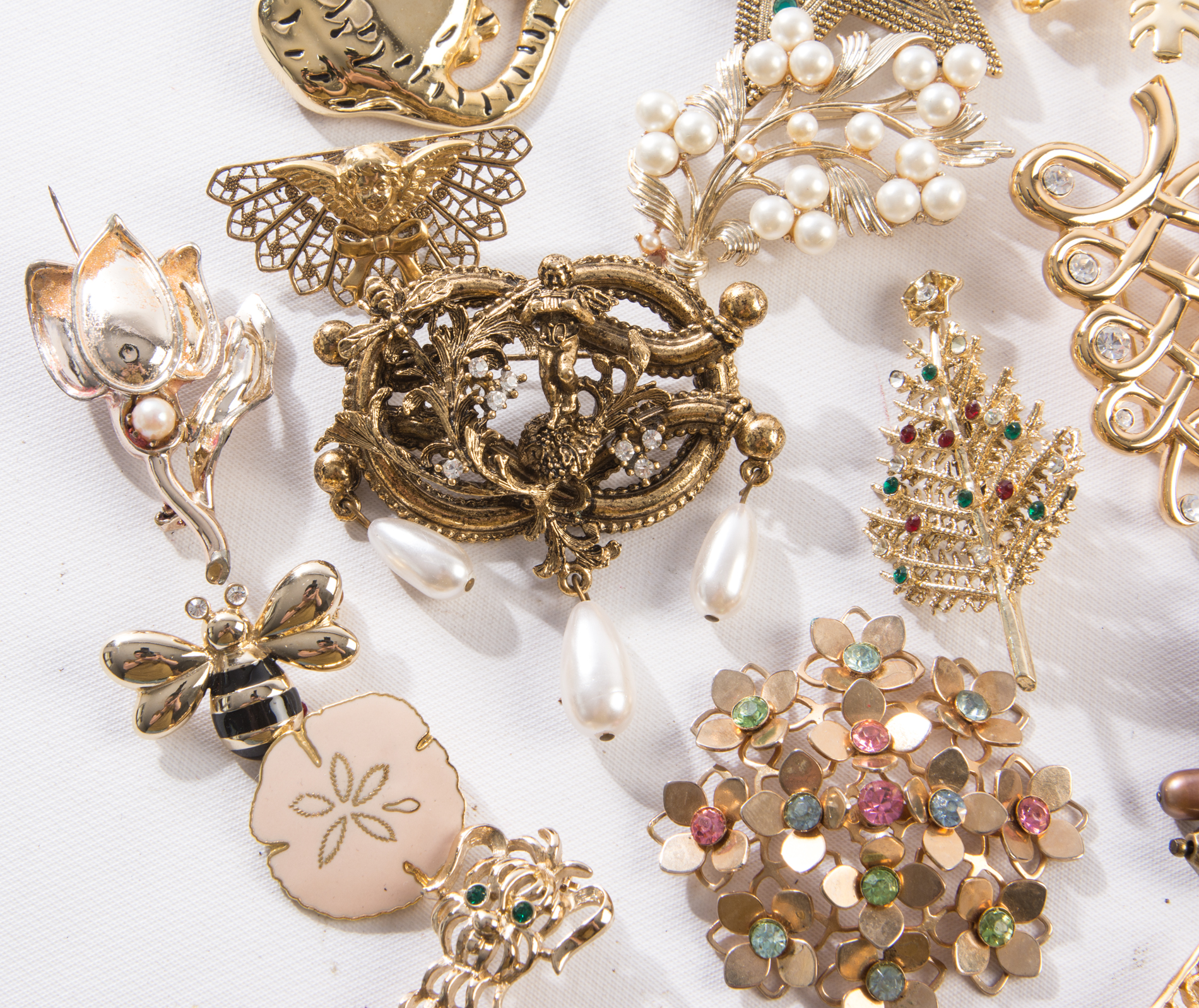 Gold Tone Brooches