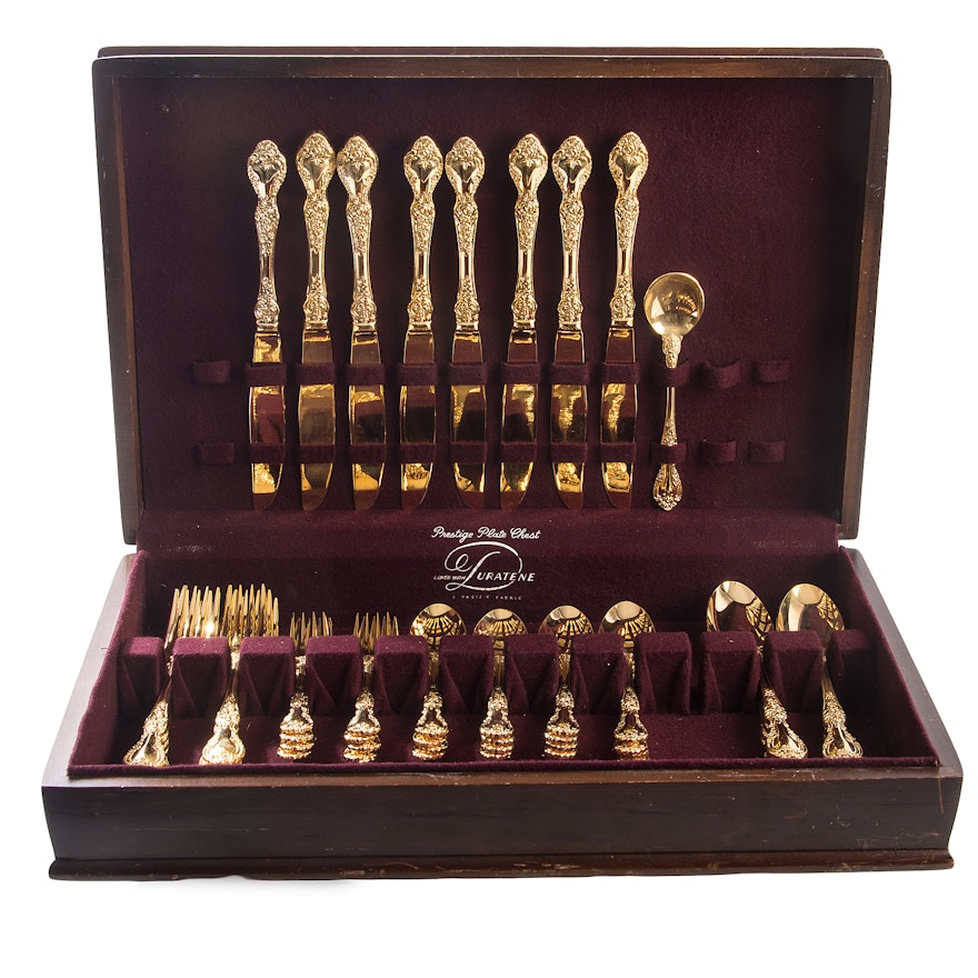 Prestige Gold Electroplated Flatware for Eight