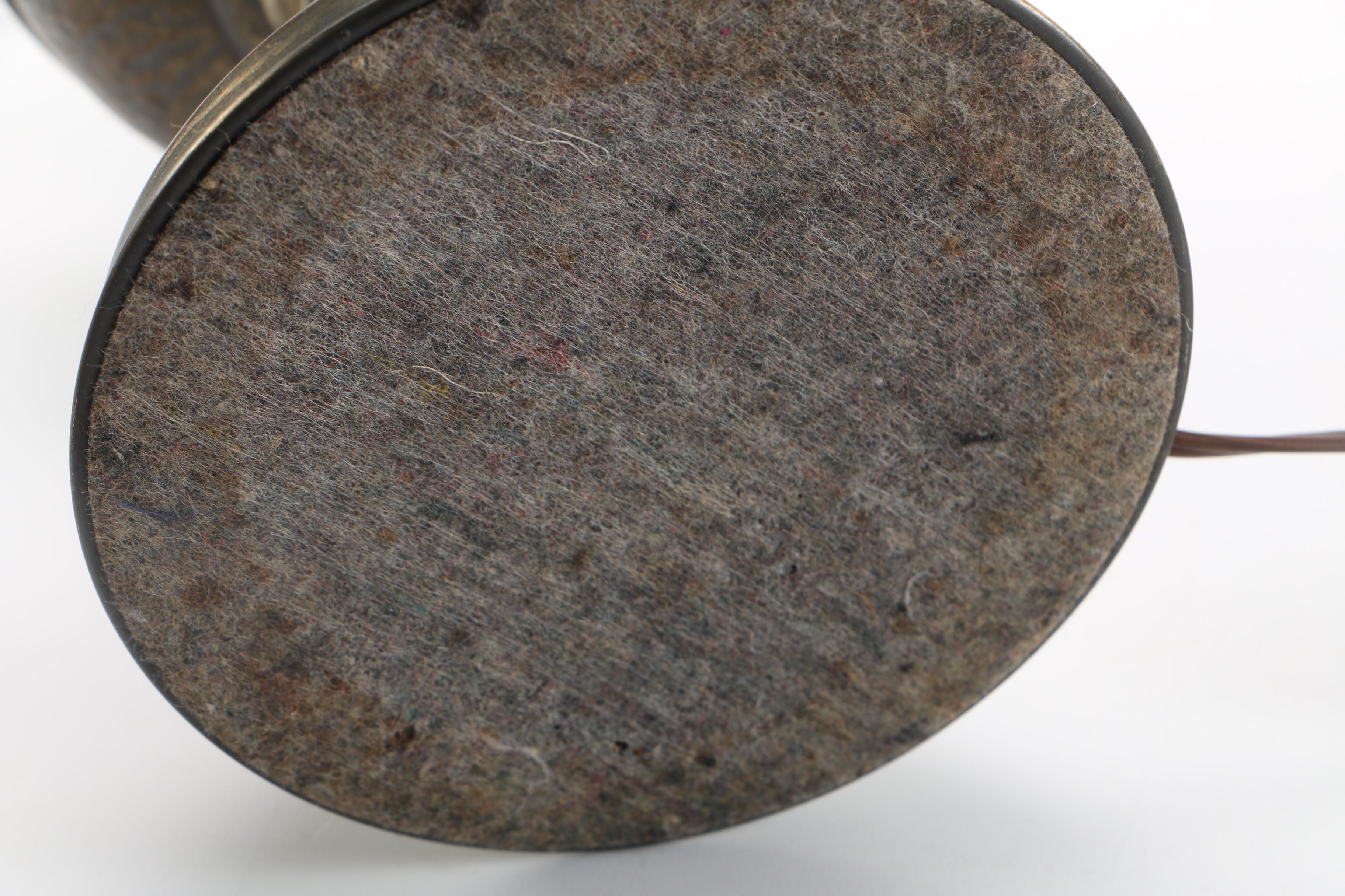 Copper Hurrican Lamp with Amber-Tone Glass