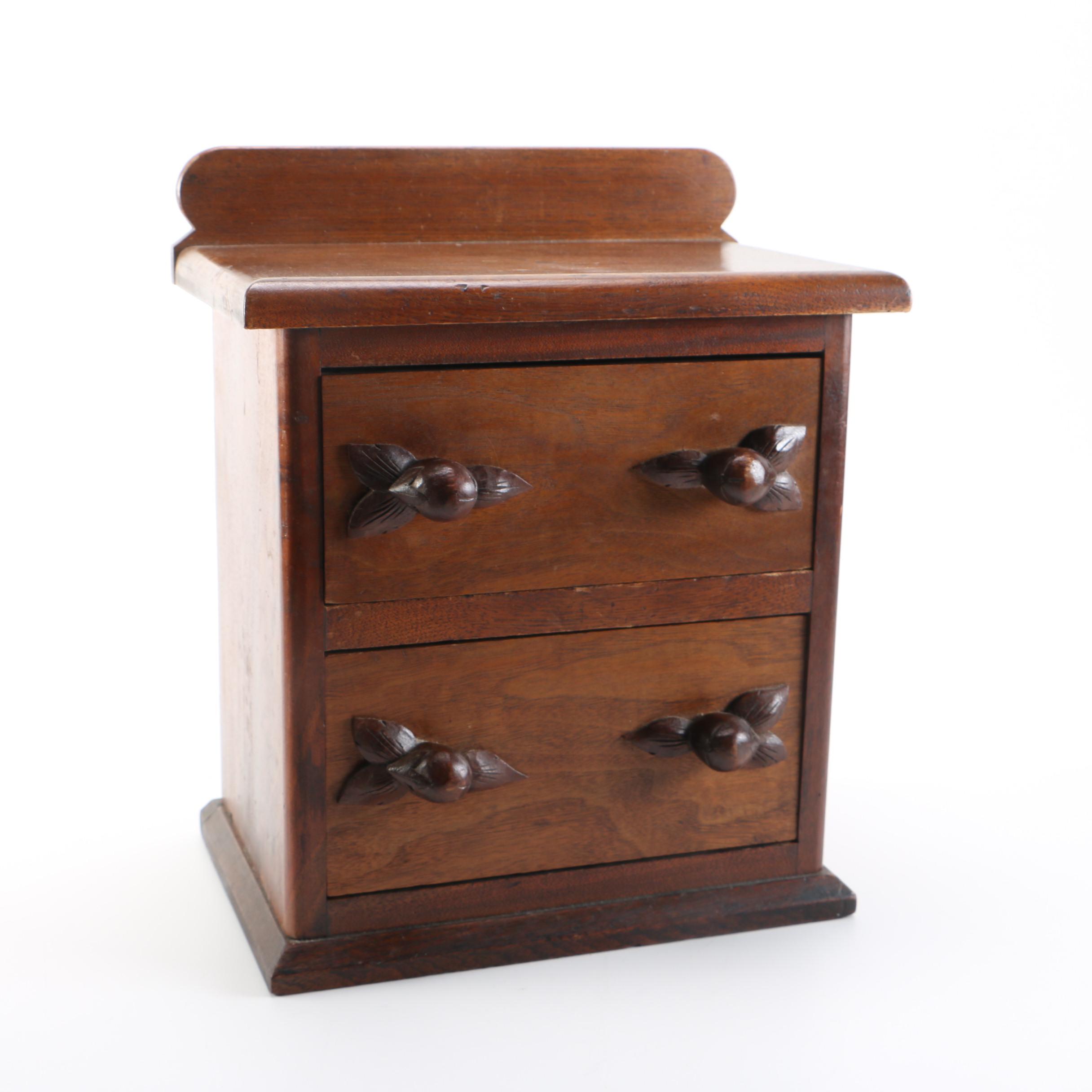 Miniature Antique Walnut Chest of Drawers