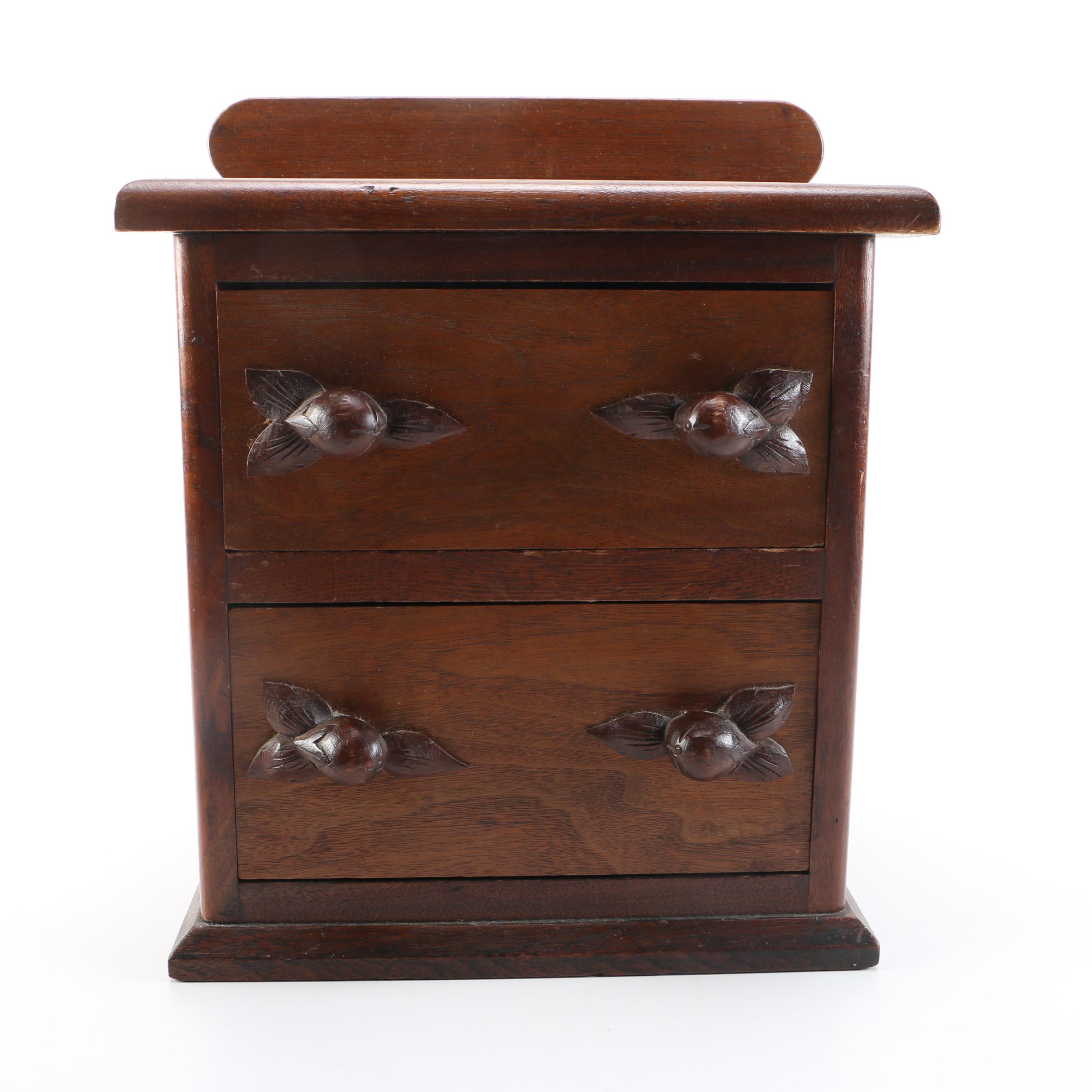 Miniature Antique Walnut Chest of Drawers