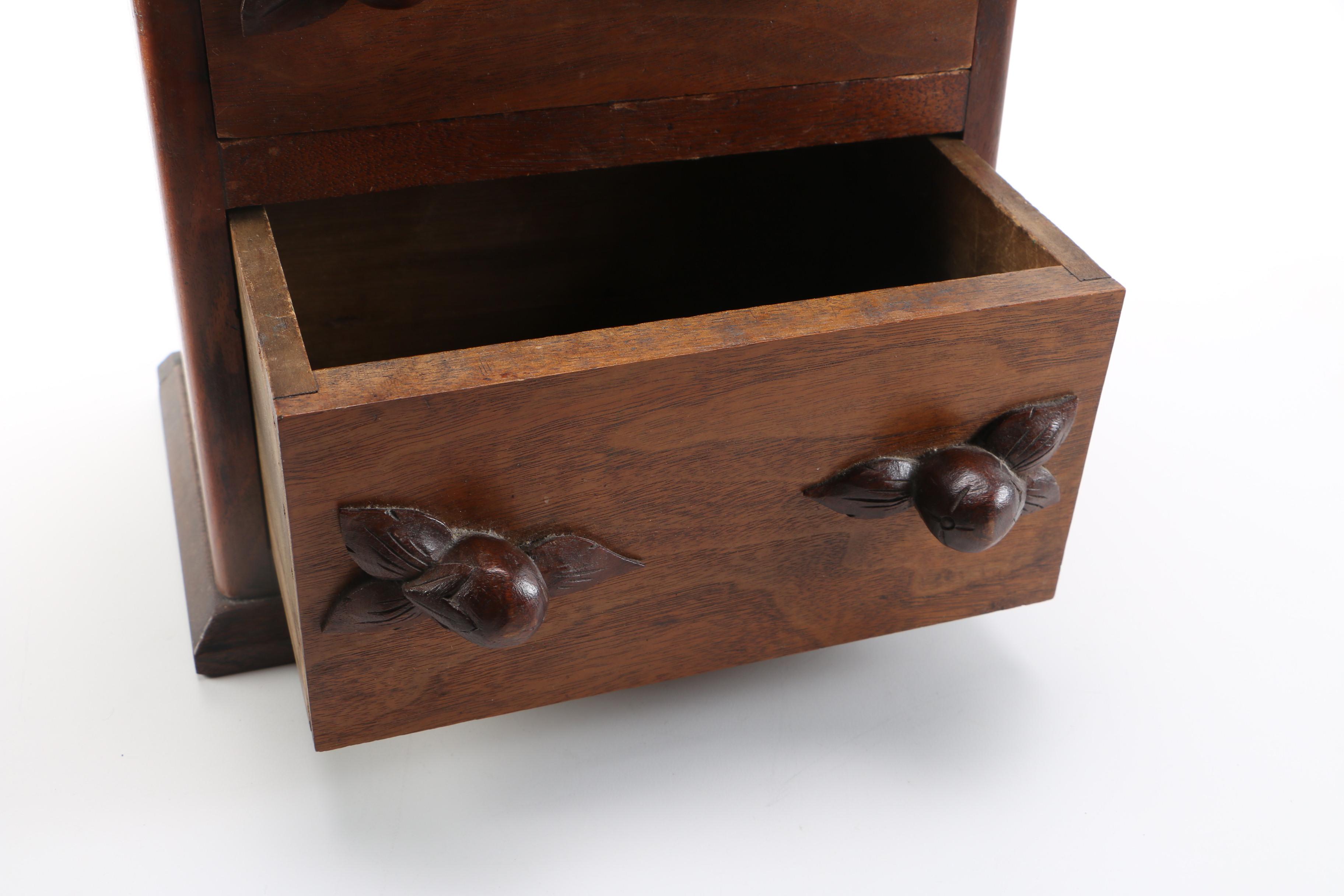 Miniature Antique Walnut Chest of Drawers