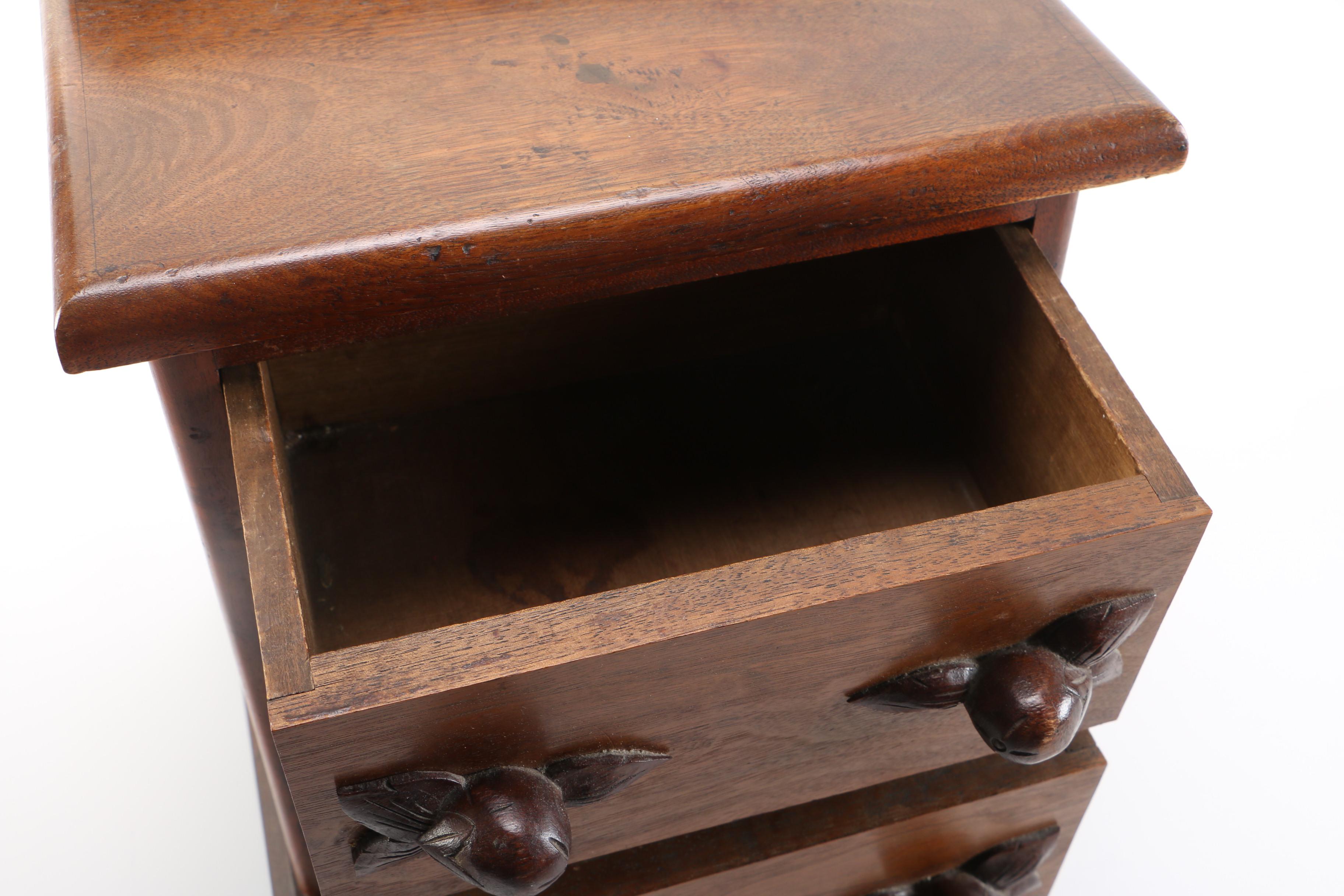Miniature Antique Walnut Chest of Drawers