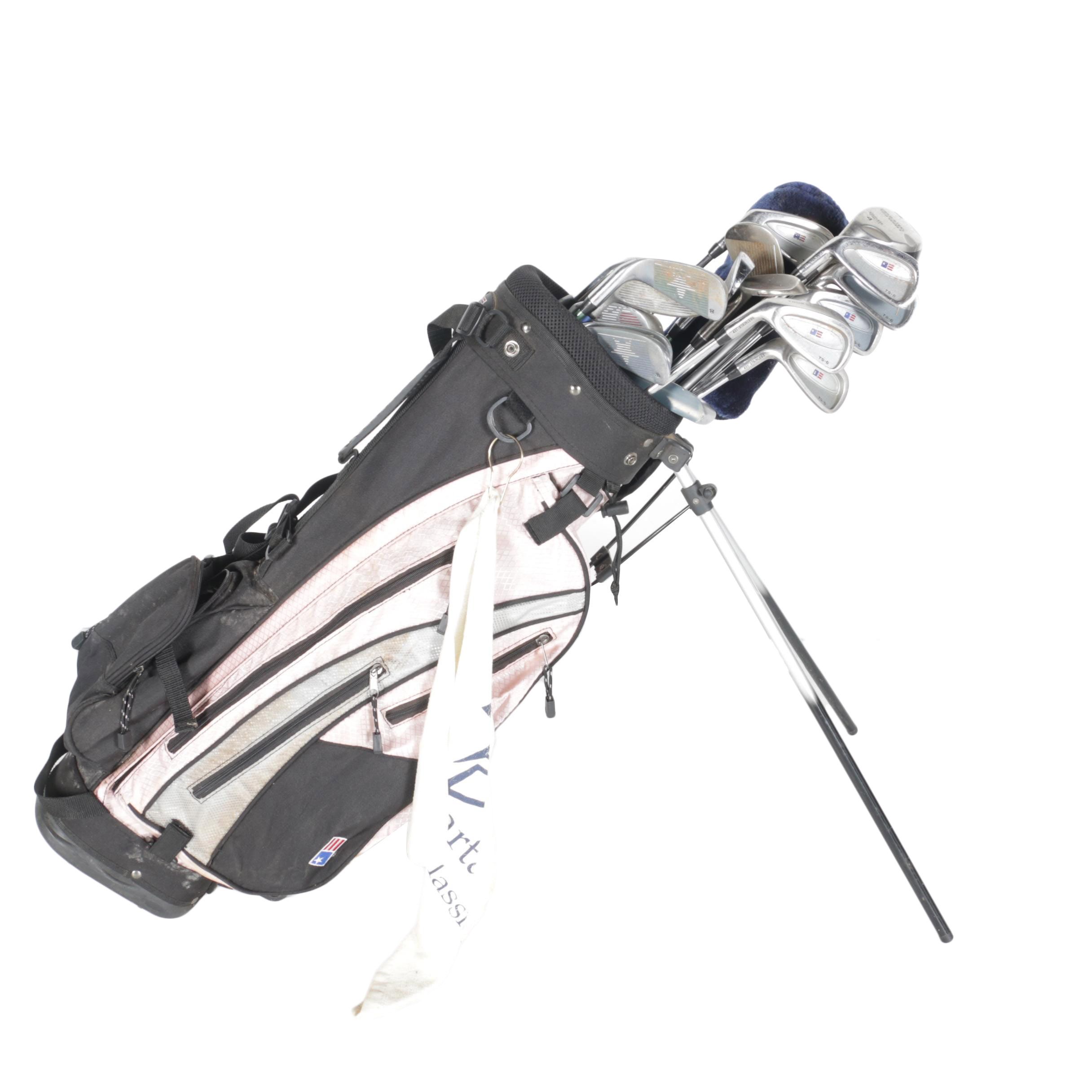 Set of Assorted Golf Clubs in Bag Including Tour Series 6