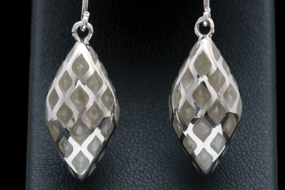 Alexander Hamilton Crawford Sterling Silver and Resin Earrings