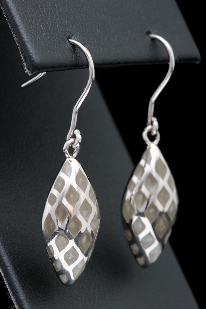 Alexander Hamilton Crawford Sterling Silver and Resin Earrings