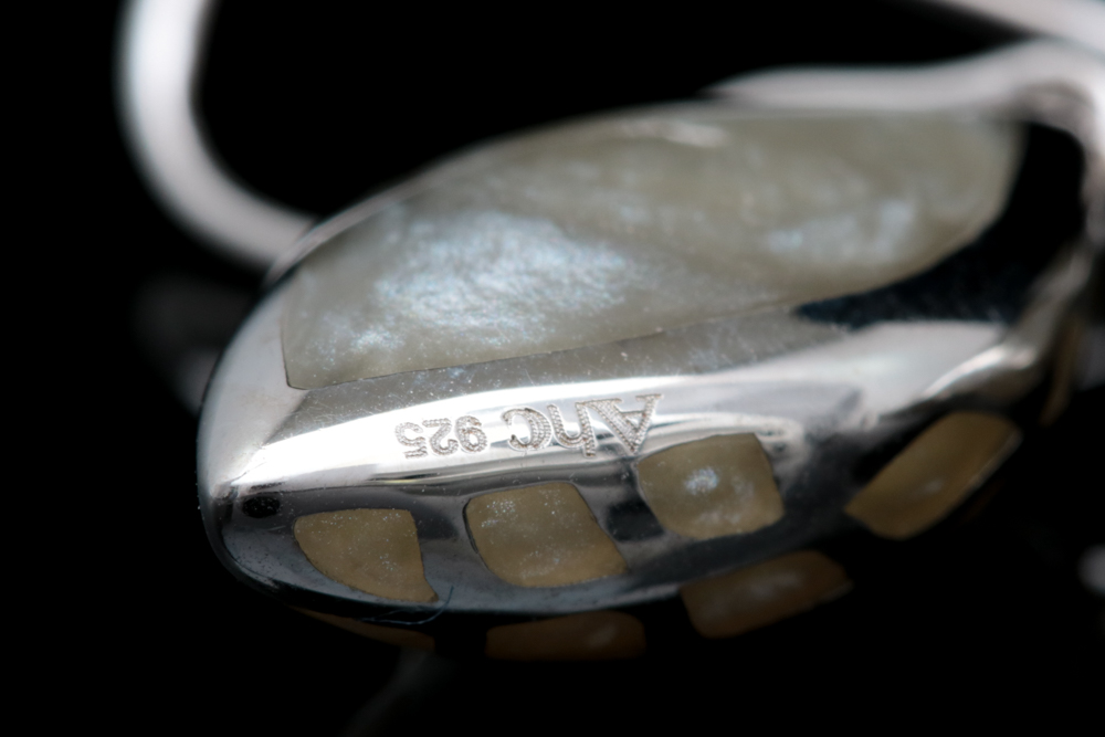 Alexander Hamilton Crawford Sterling Silver and Resin Earrings