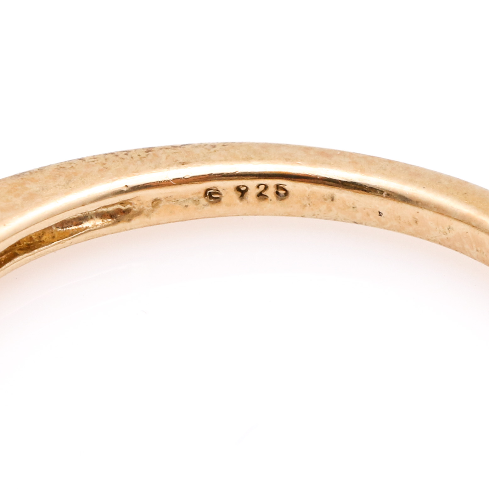 Sterling Silver Gold Tone Rings and Earrings With Cubic Zirconia