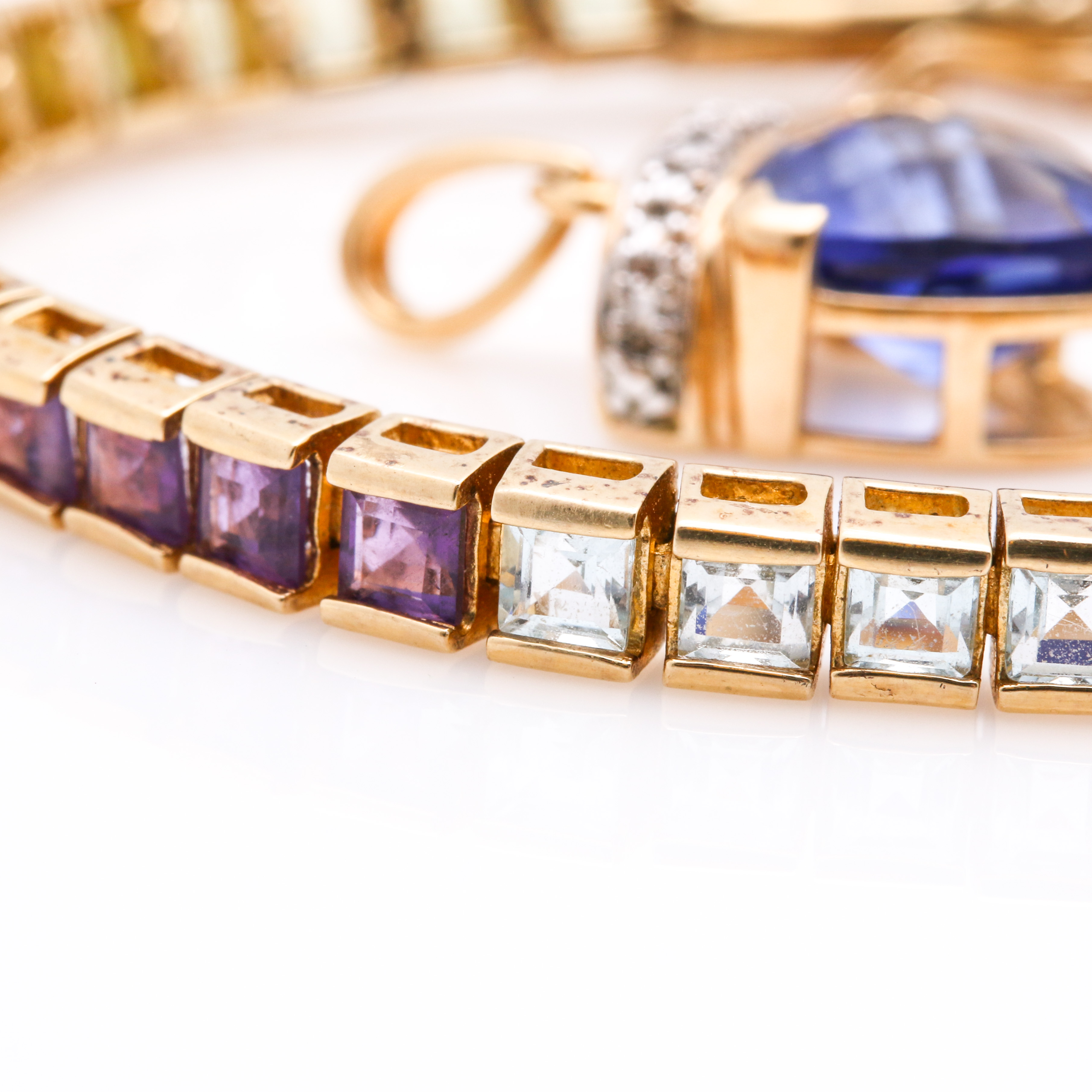 Sterling Silver Gold Tone Jewelry Including Pieces With Diamonds