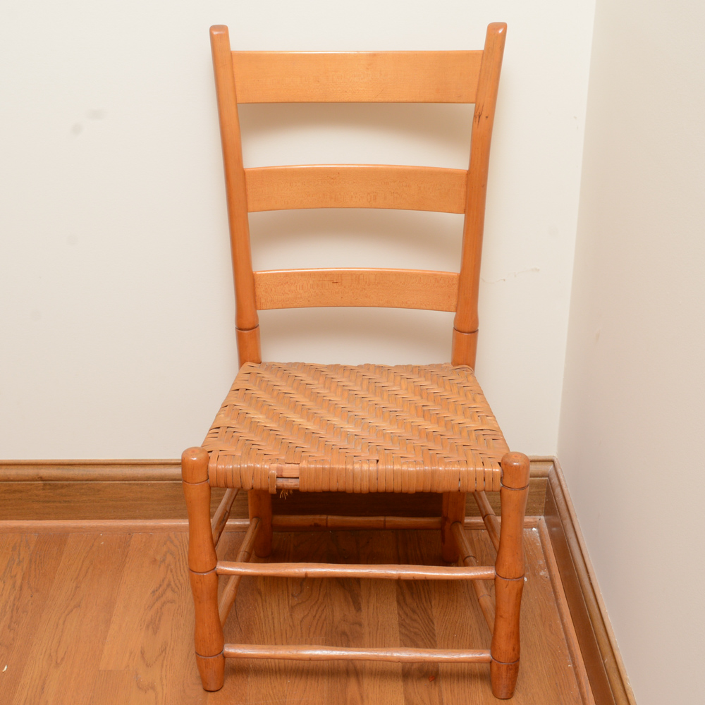 Three Vintage Wooden Ladderback Chairs